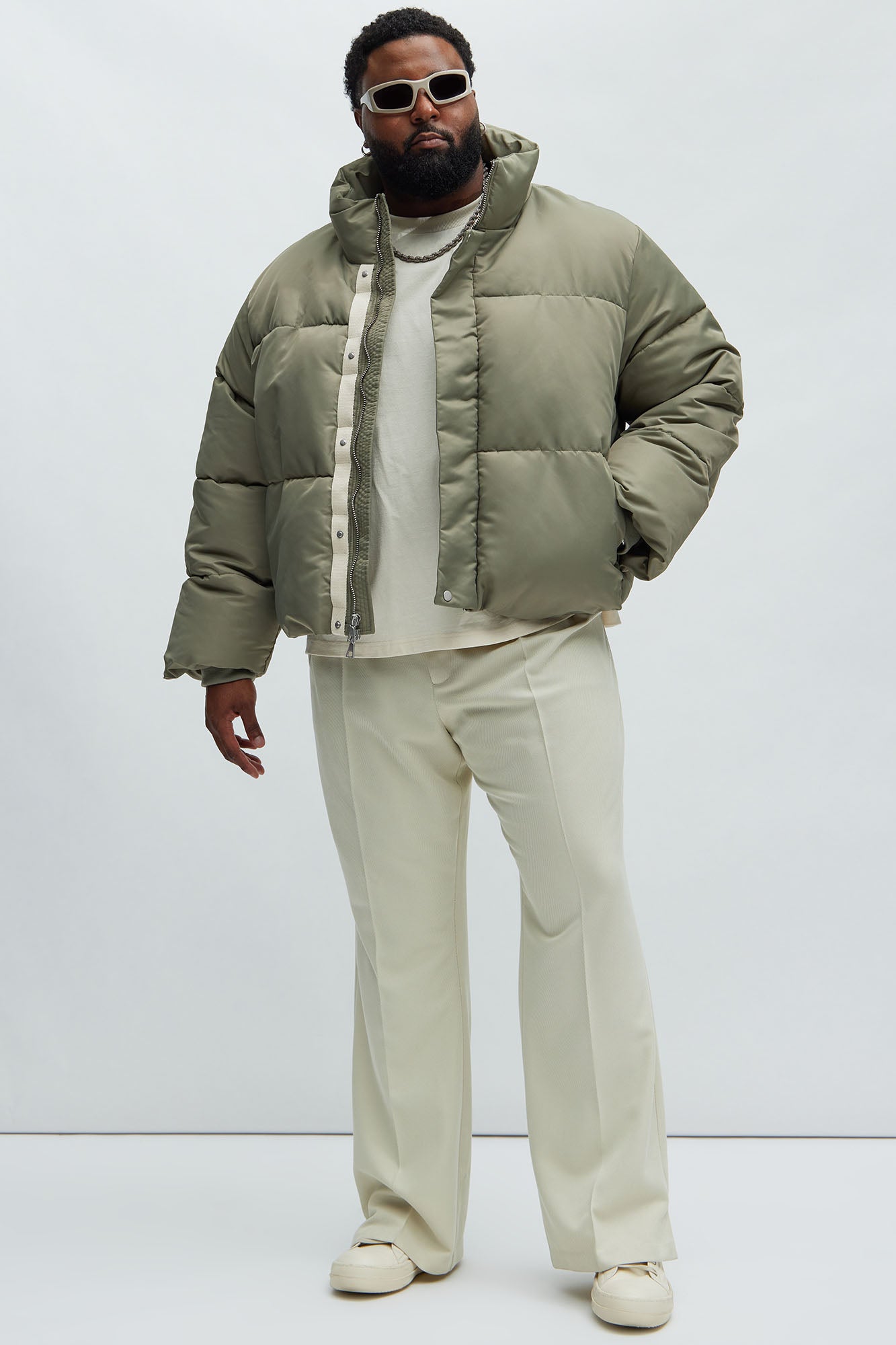 Norton Cropped Puffer - Olive