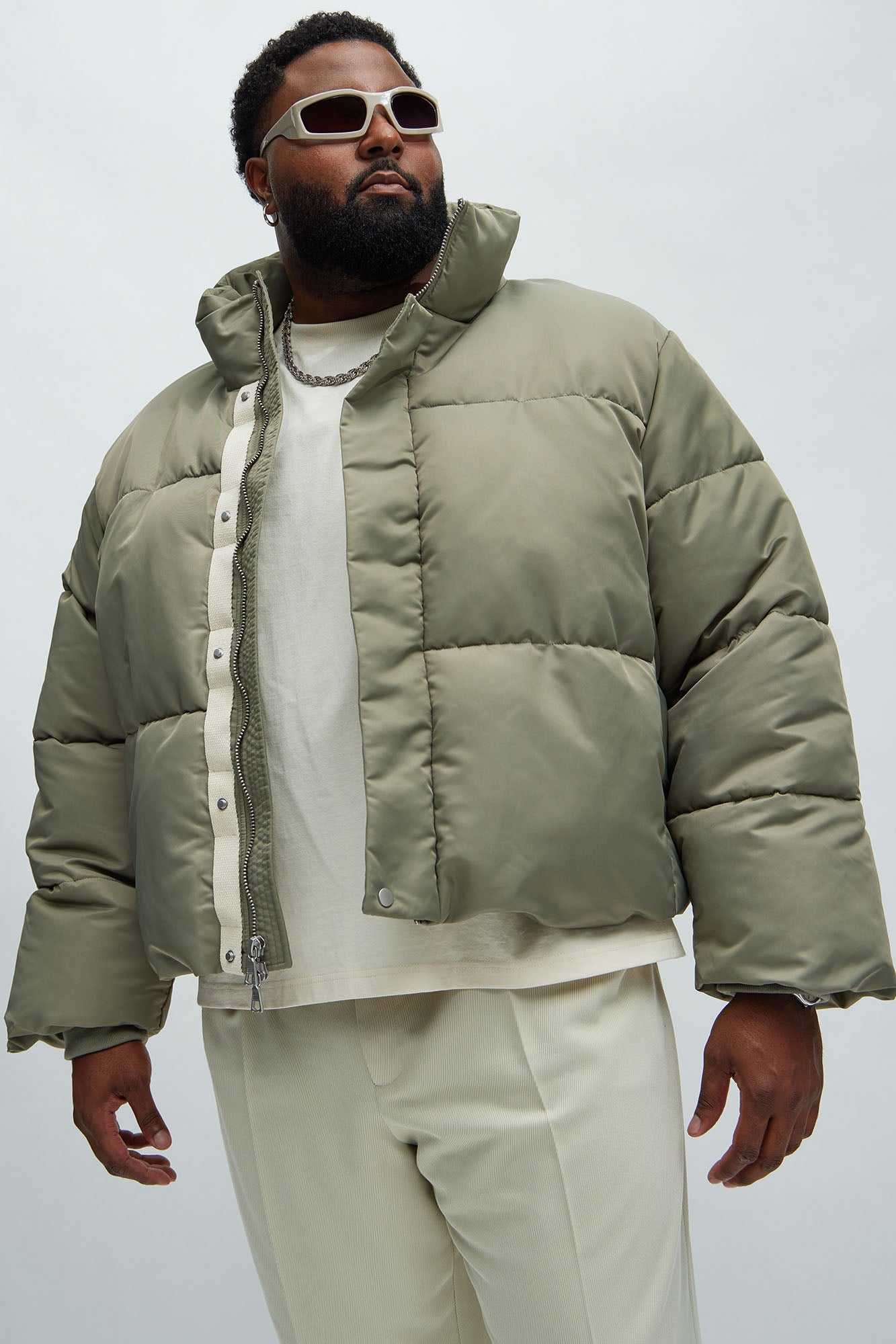 Norton Cropped Puffer - Olive