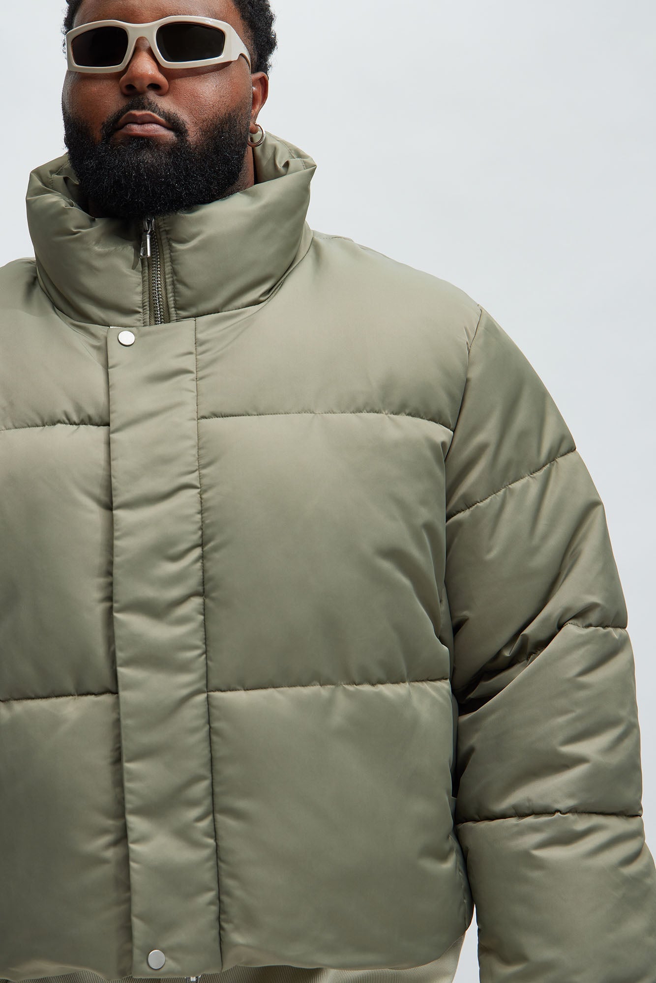 Norton Cropped Puffer - Olive