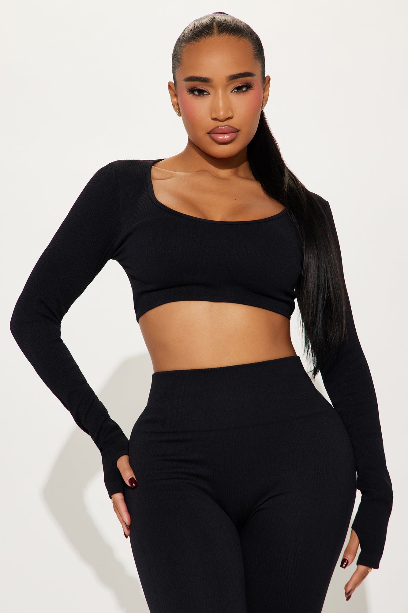 Reach Up Effortless Seamless Active Top - Black