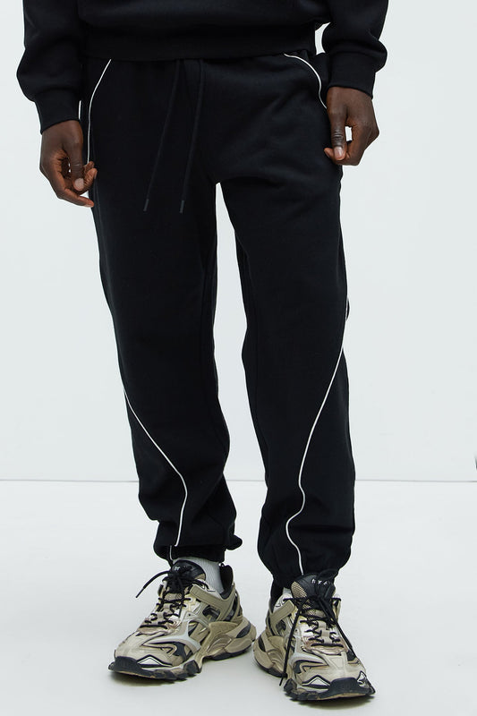 Tyson Piping Relaxed Jogger - Black
