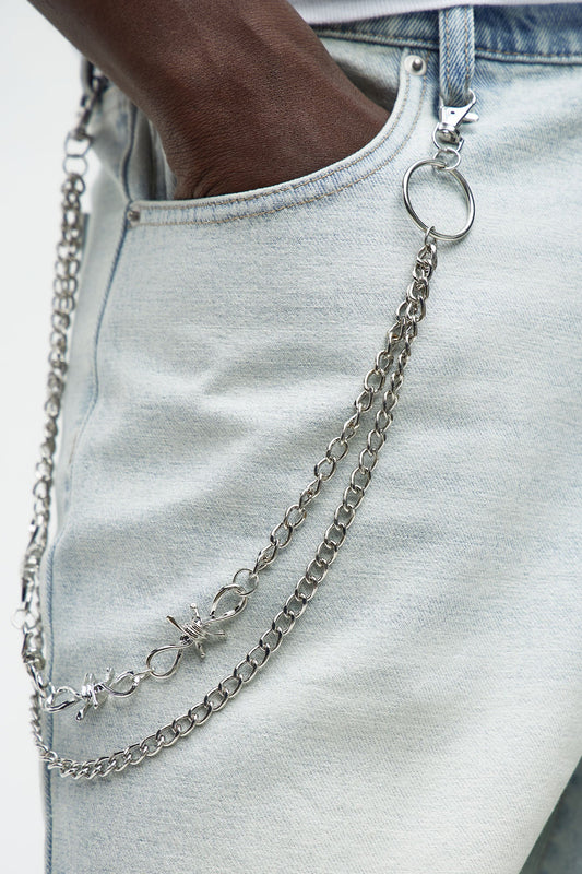Spikes Pants Chain - Silver