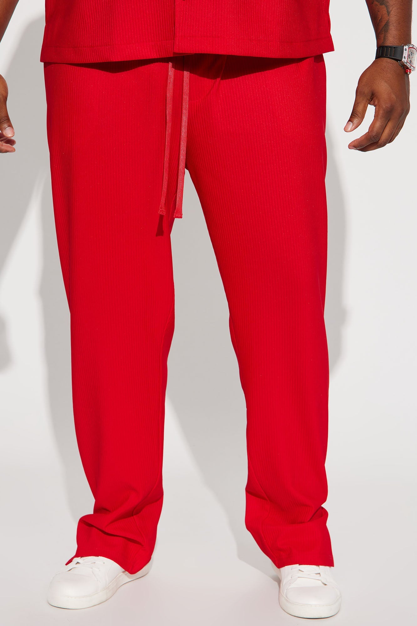 Show Up Slim Slit Pants - Red