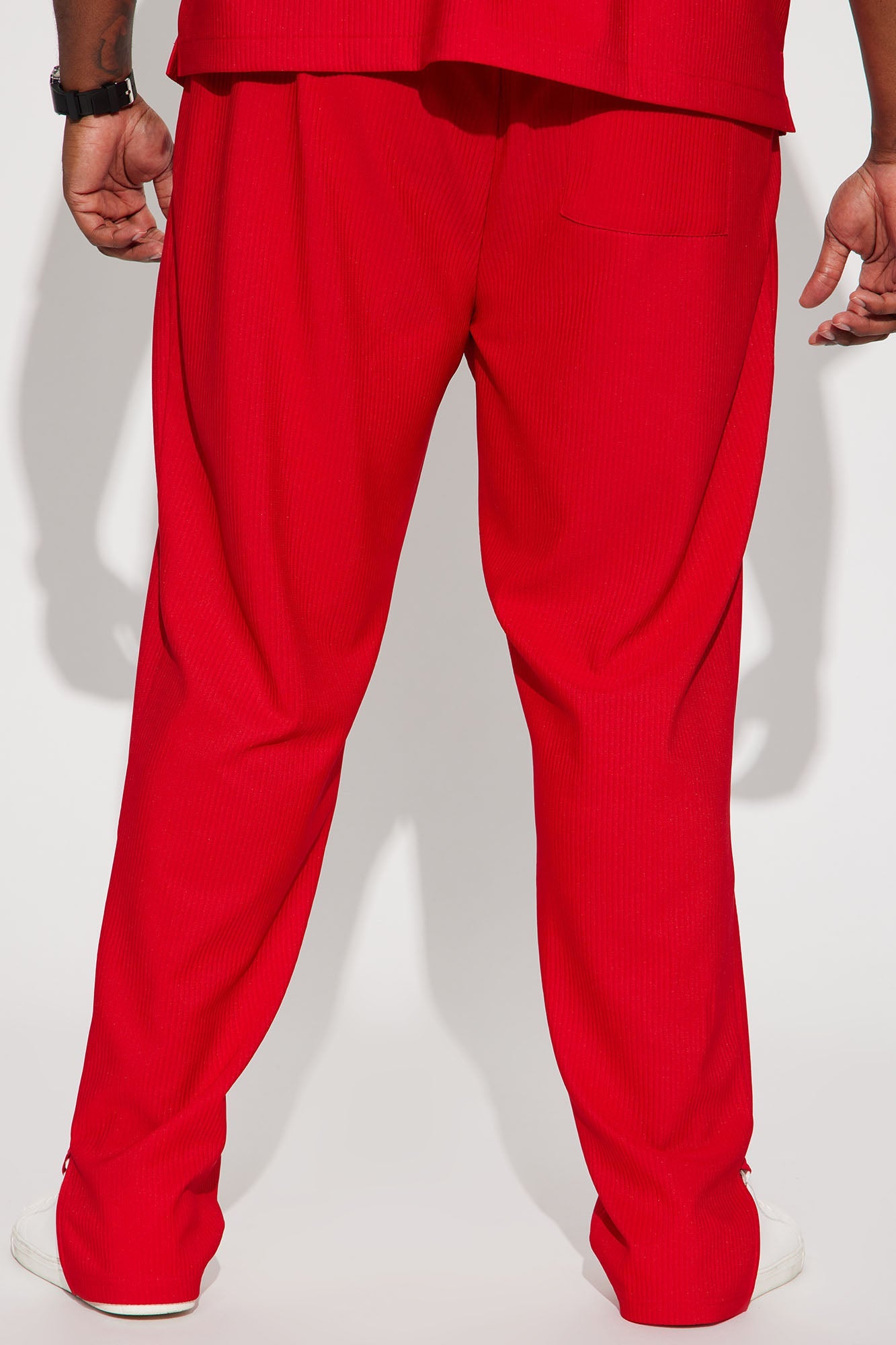 Show Up Slim Slit Pants - Red