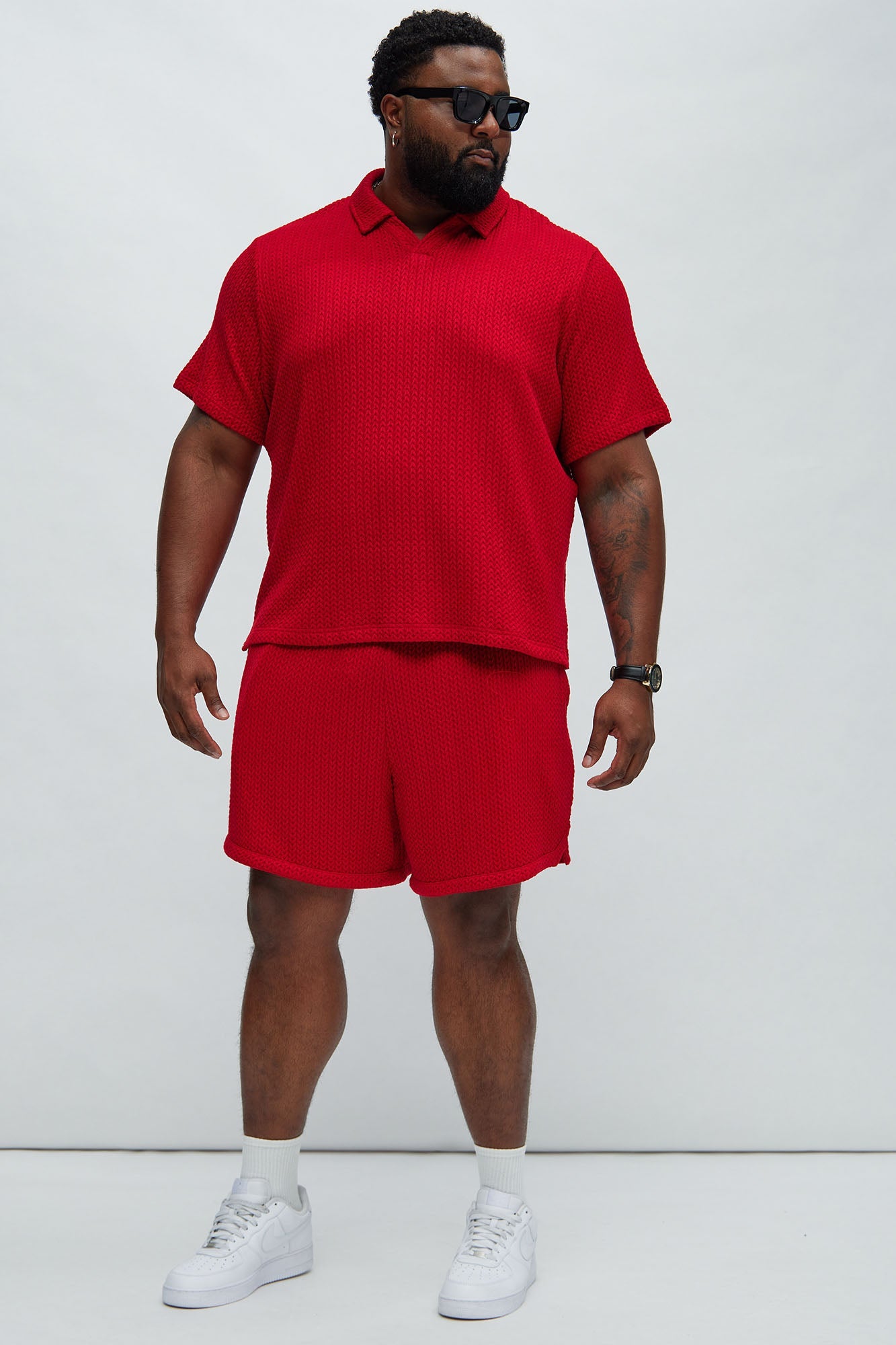 Catanina Textured Polo - Red