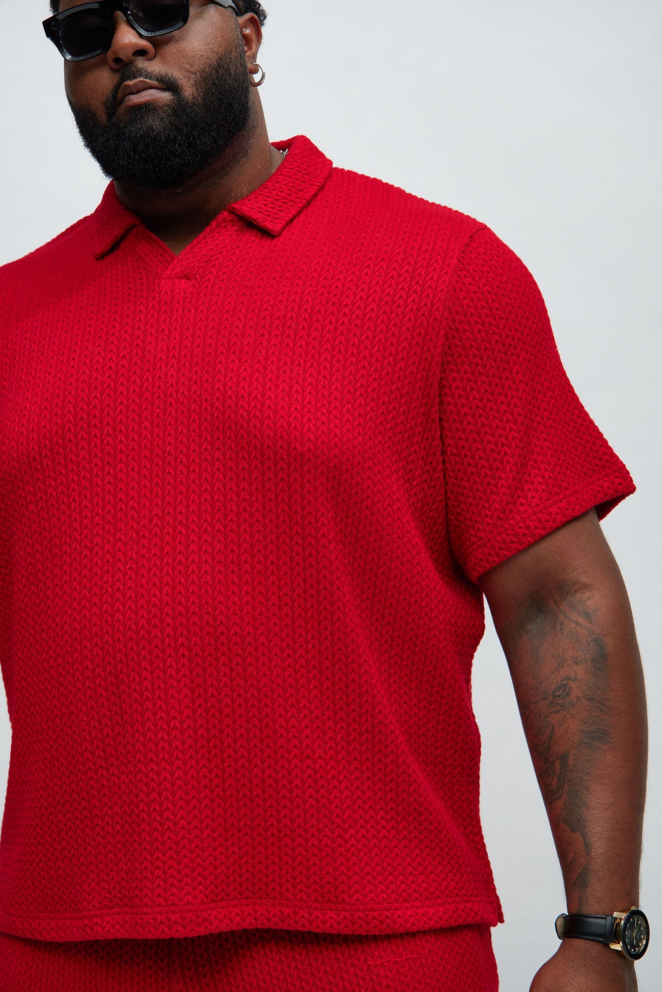 Catanina Textured Polo - Red