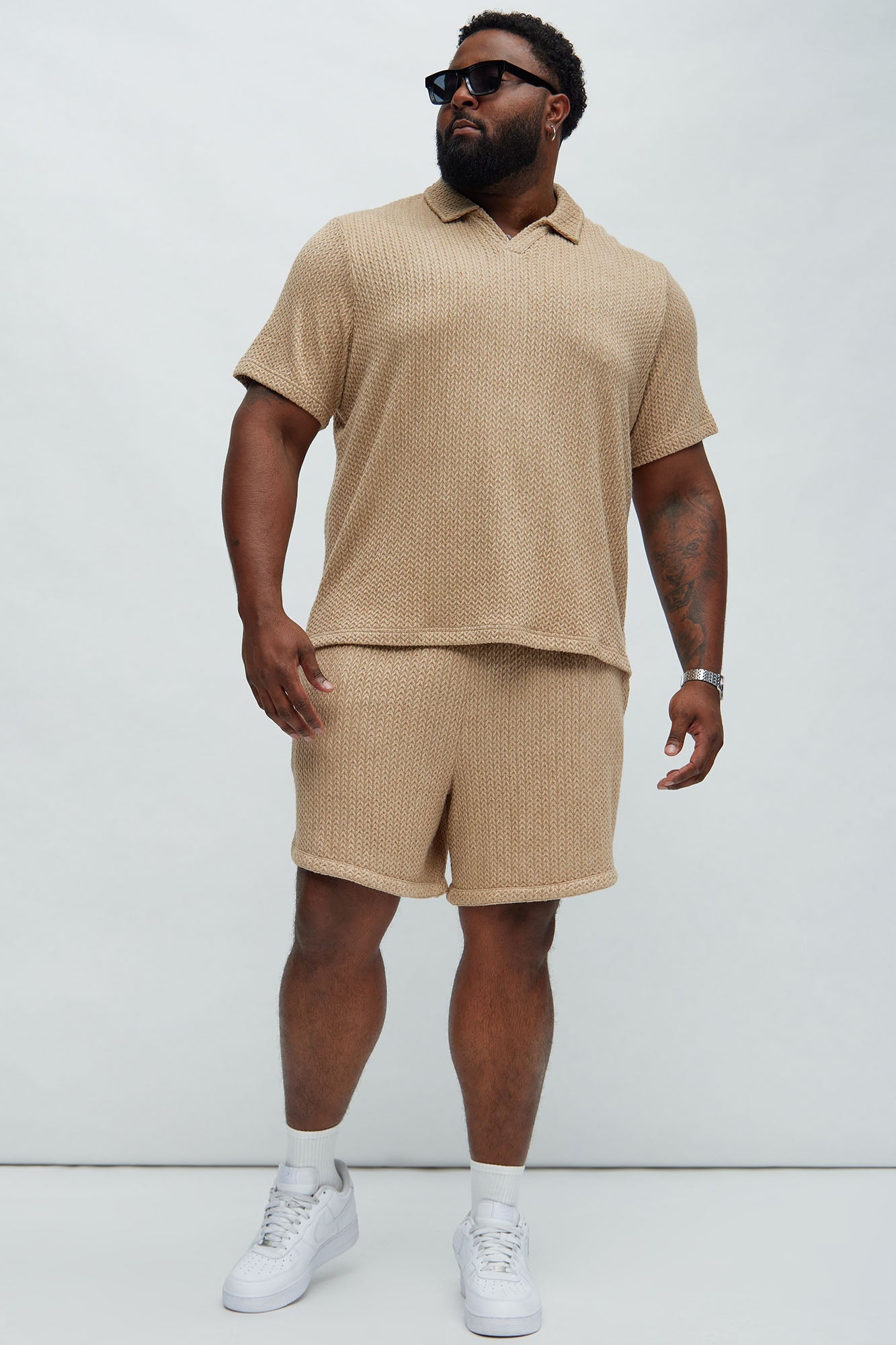 Catanina Textured Polo - Tan