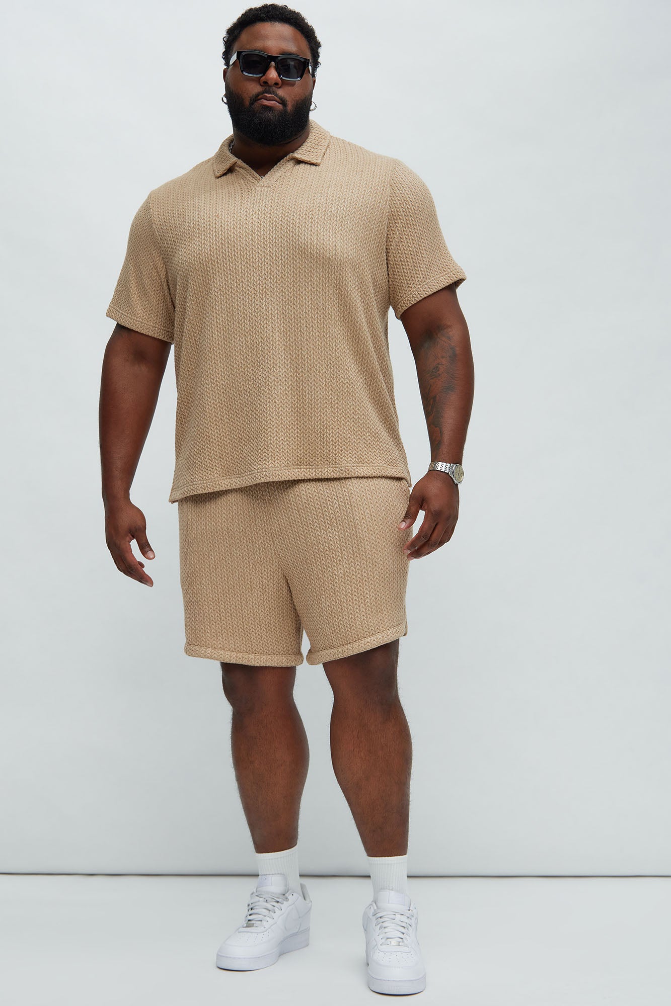 Catanina Textured Shorts - Tan