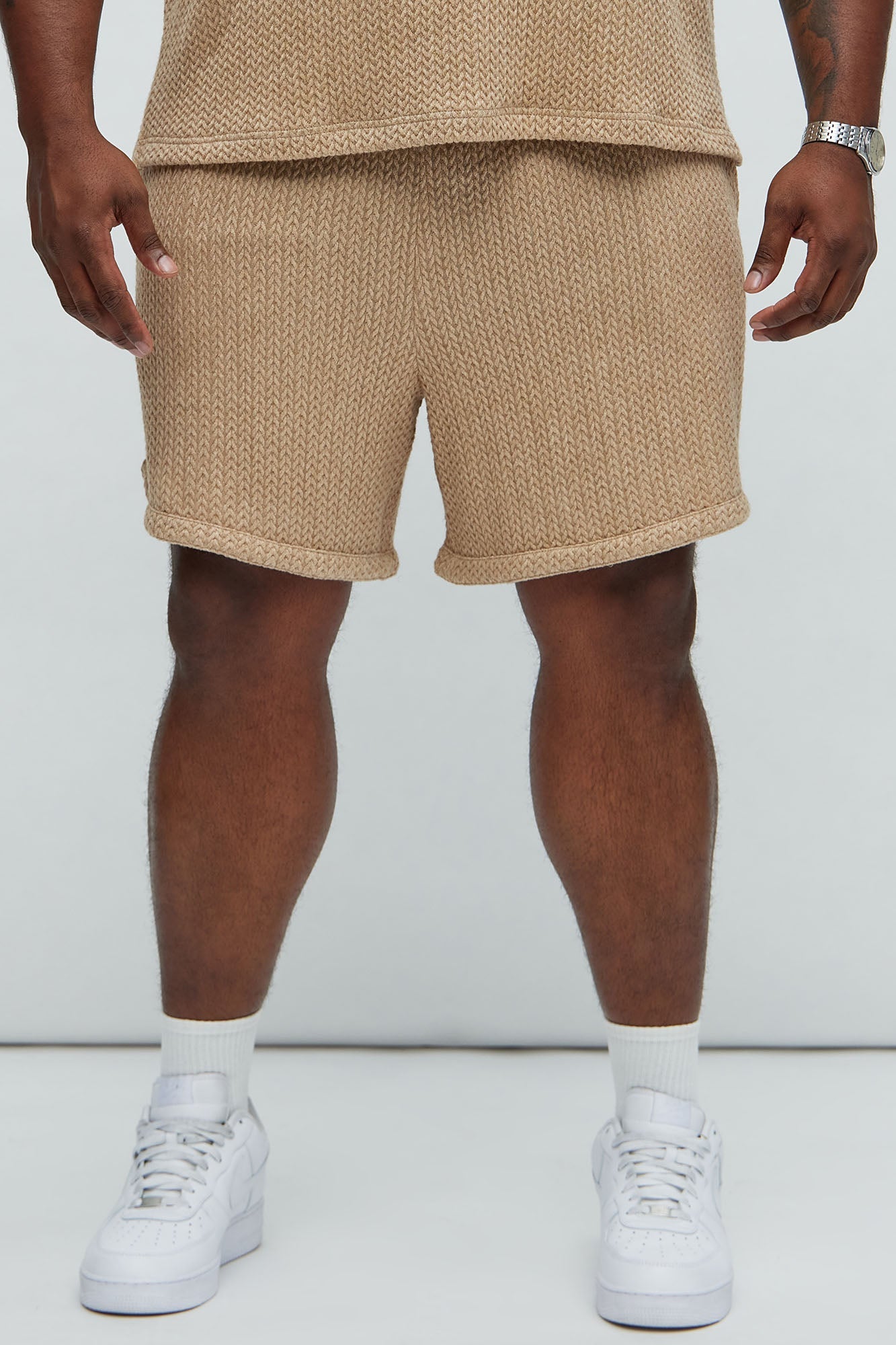 Catanina Textured Shorts - Tan