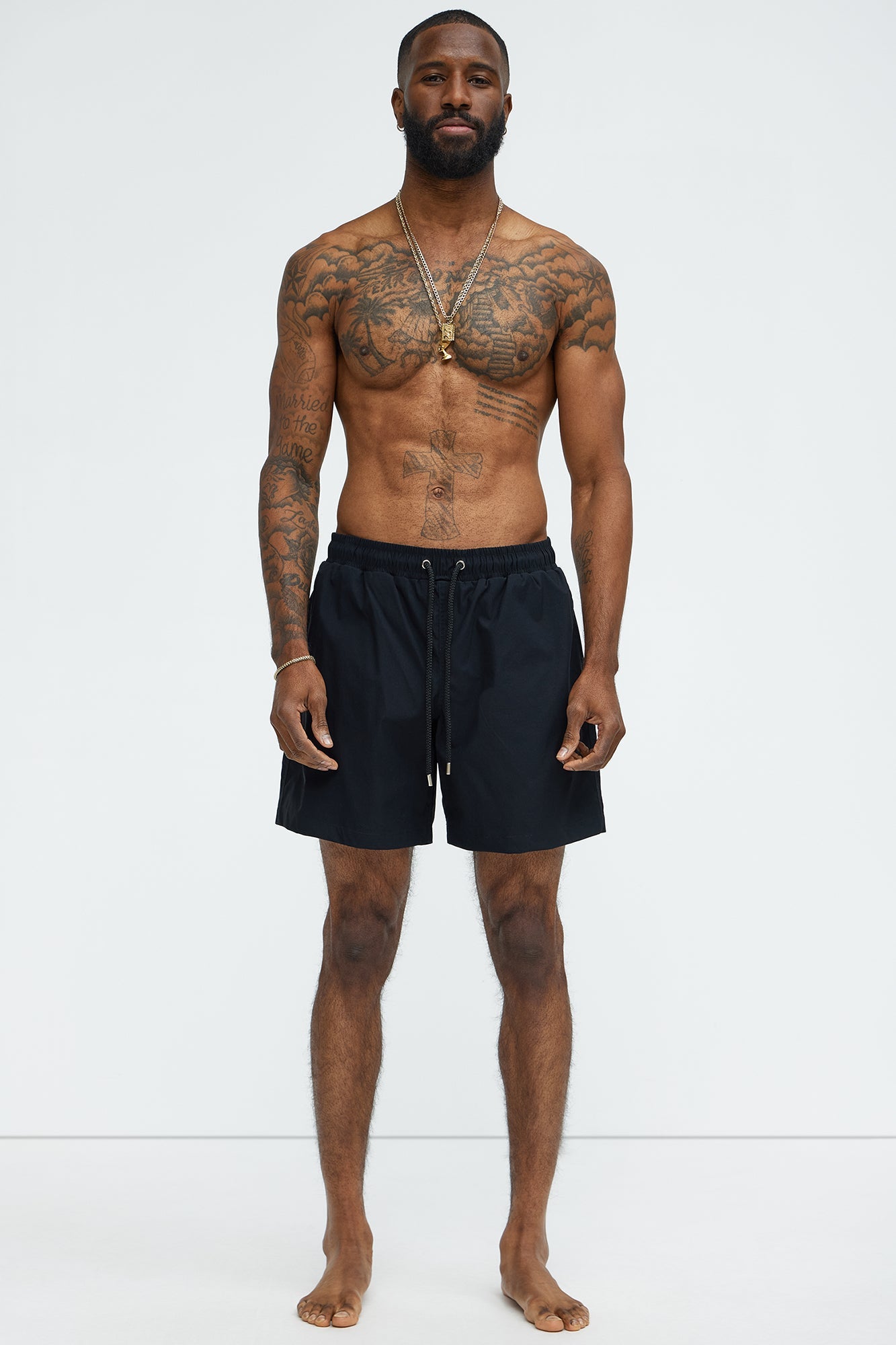 Montez Stretch Swim Trunk 7″ - Black