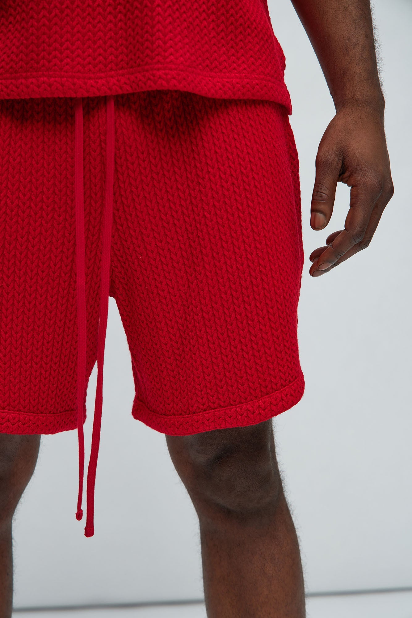 Catanina Textured Shorts - Red