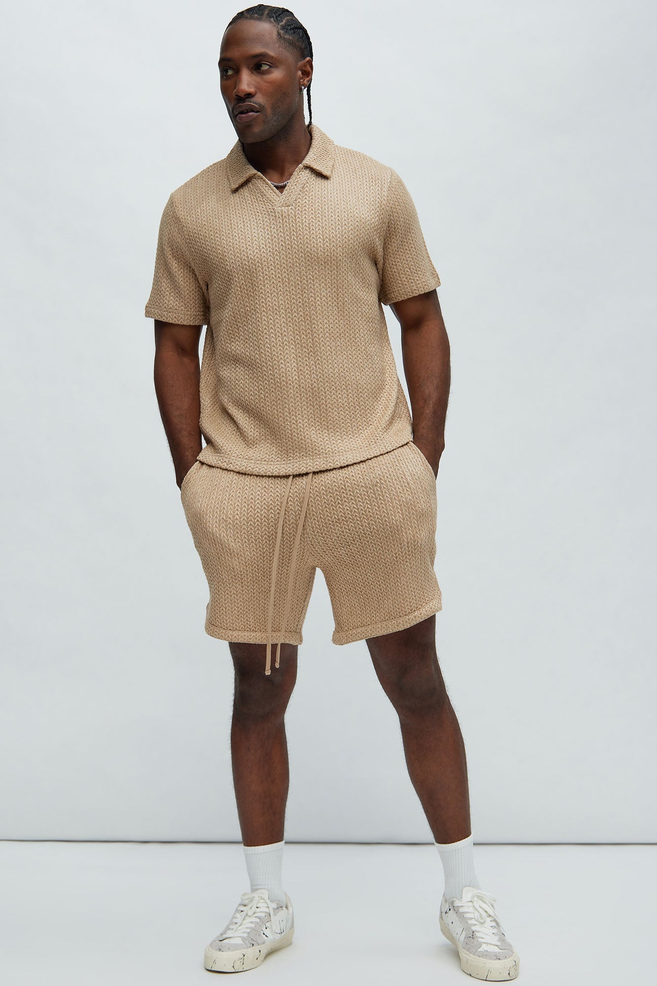 Catanina Textured Polo - Tan