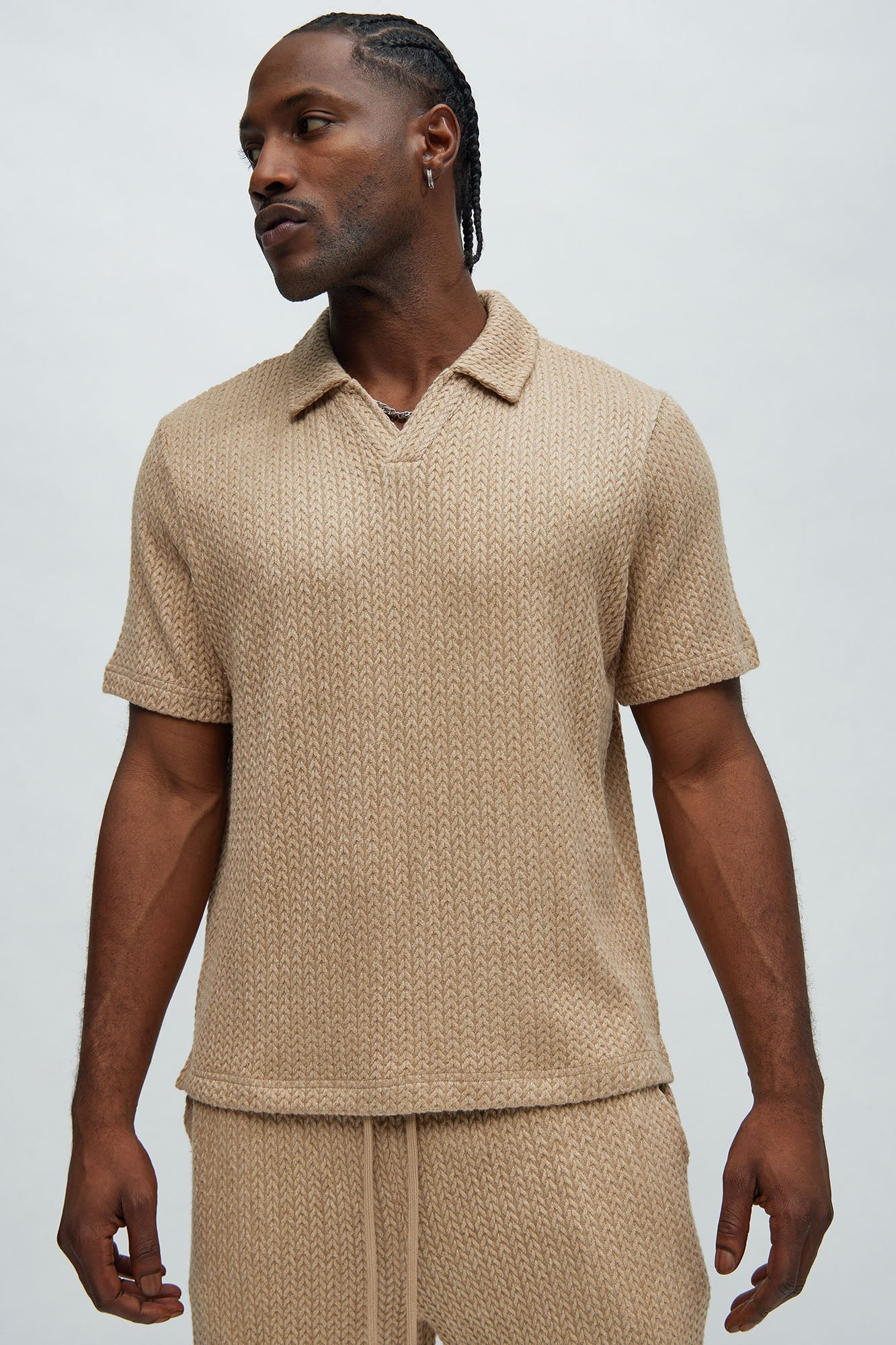 Catanina Textured Polo - Tan