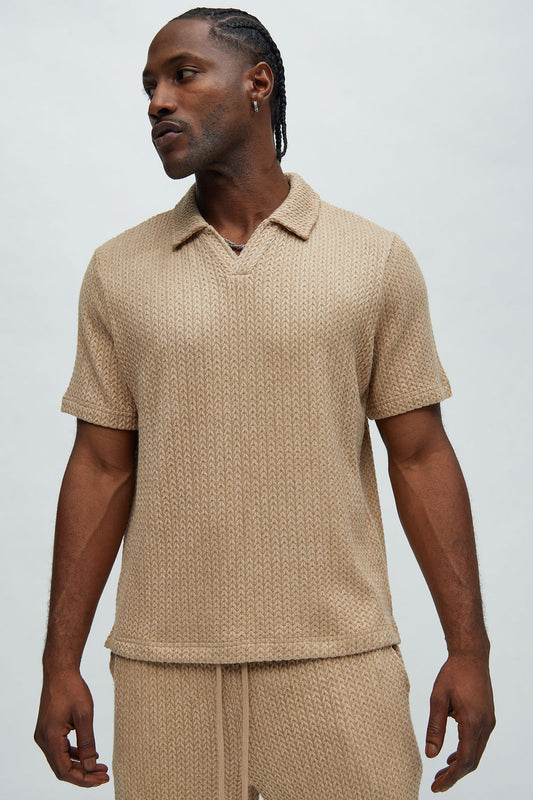 Catanina Textured Polo - Tan