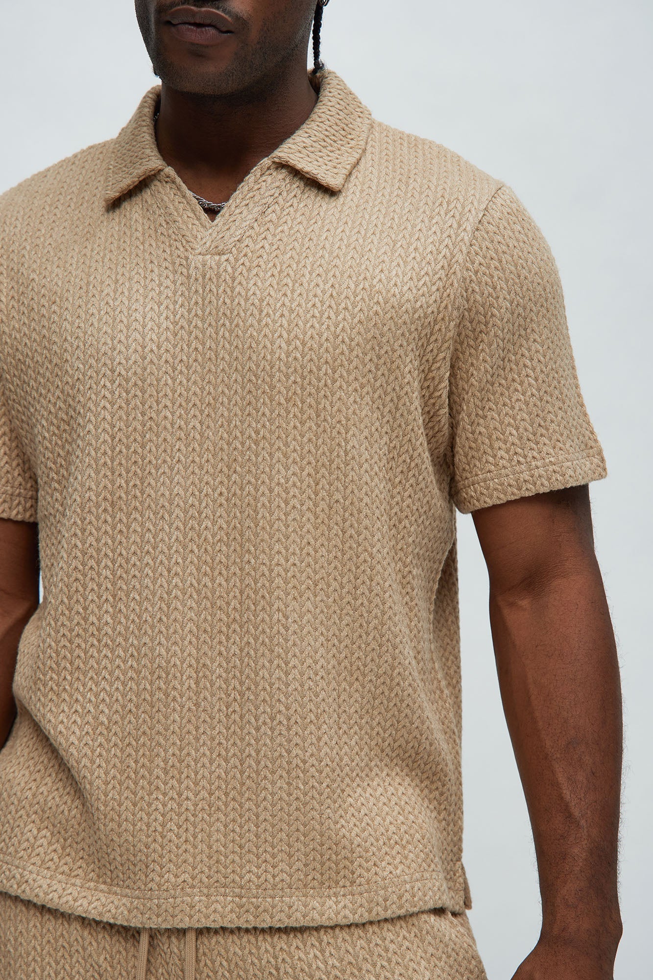 Catanina Textured Polo - Tan