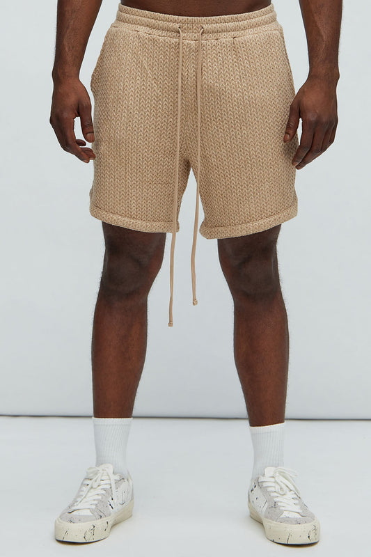 Catanina Textured Shorts - Tan