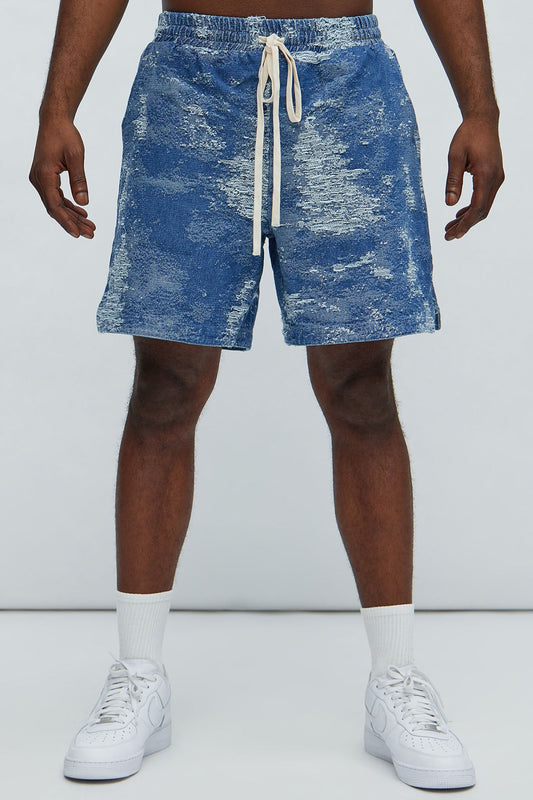 Cloud 9 Textured Warm up Shorts - Light Blue