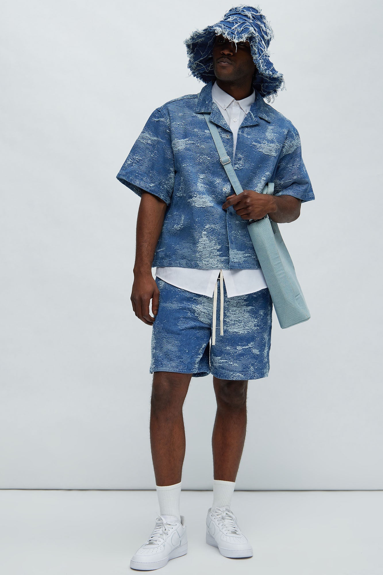 Cloud 9 Textured Warm up Shorts - Light Blue