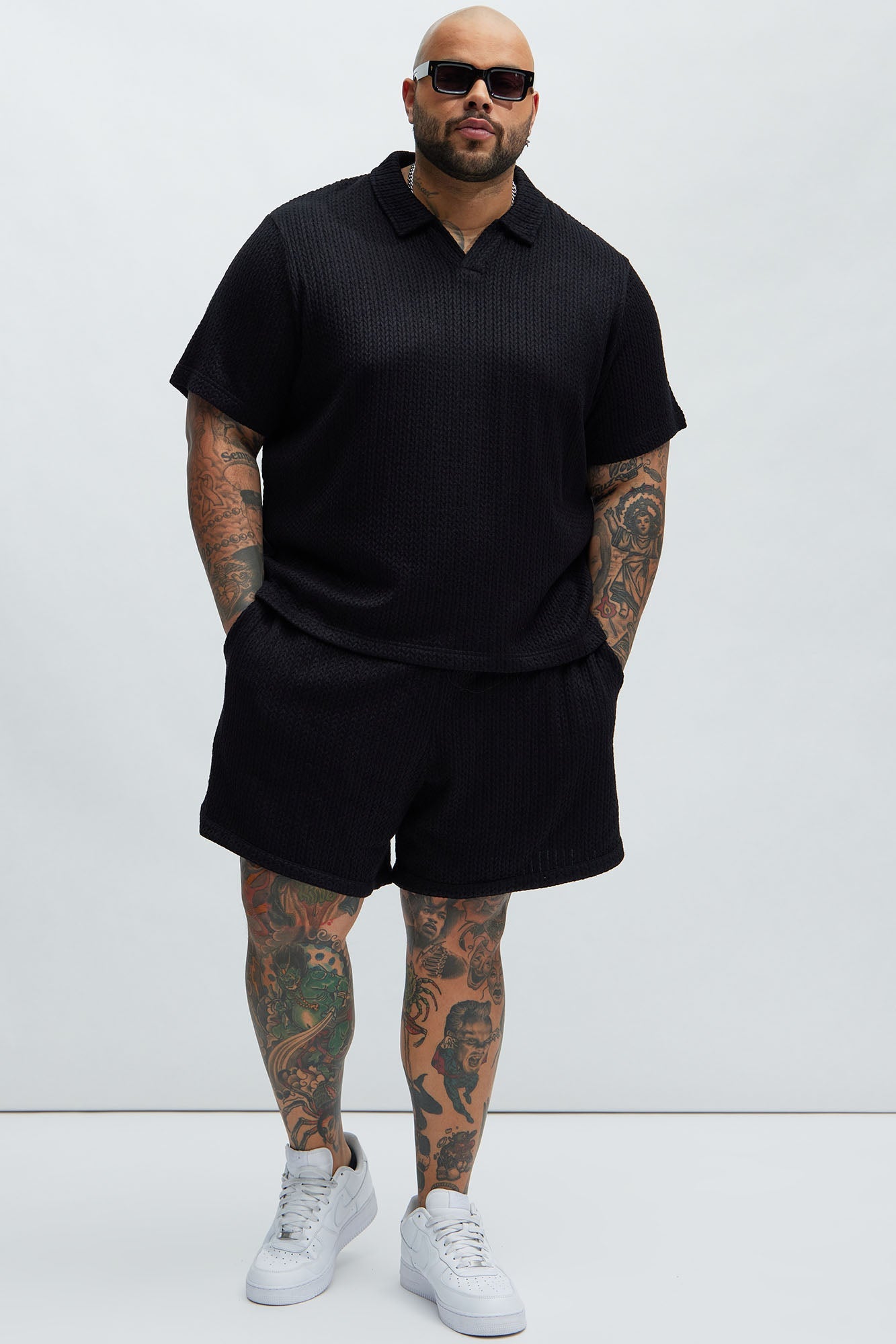 Catanina Textured Polo - Black