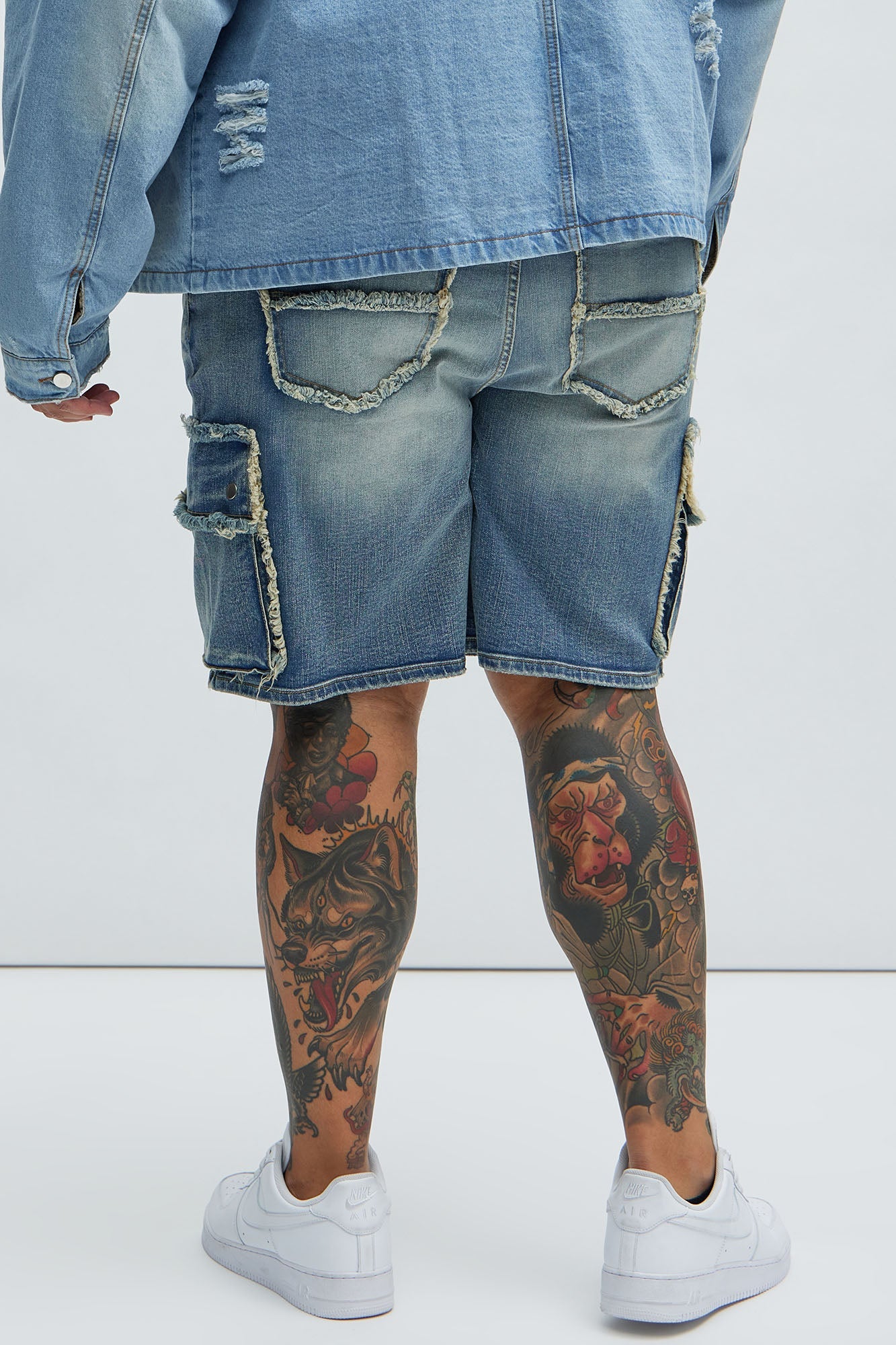 Rush Home Denim Cargo Shorts - Light Blue Wash