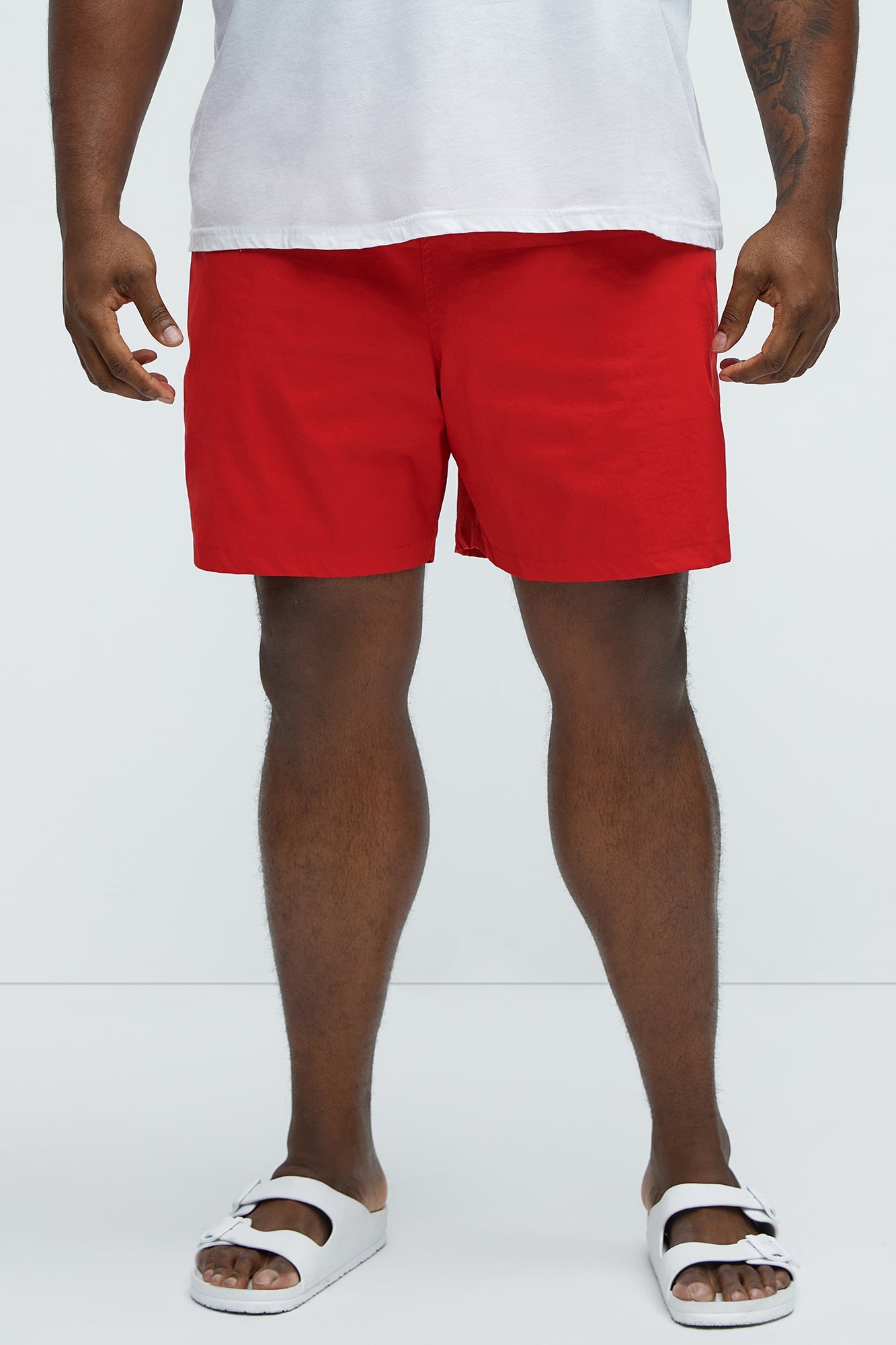 Montez Stretch Swim Trunk 7″ - Brick Red