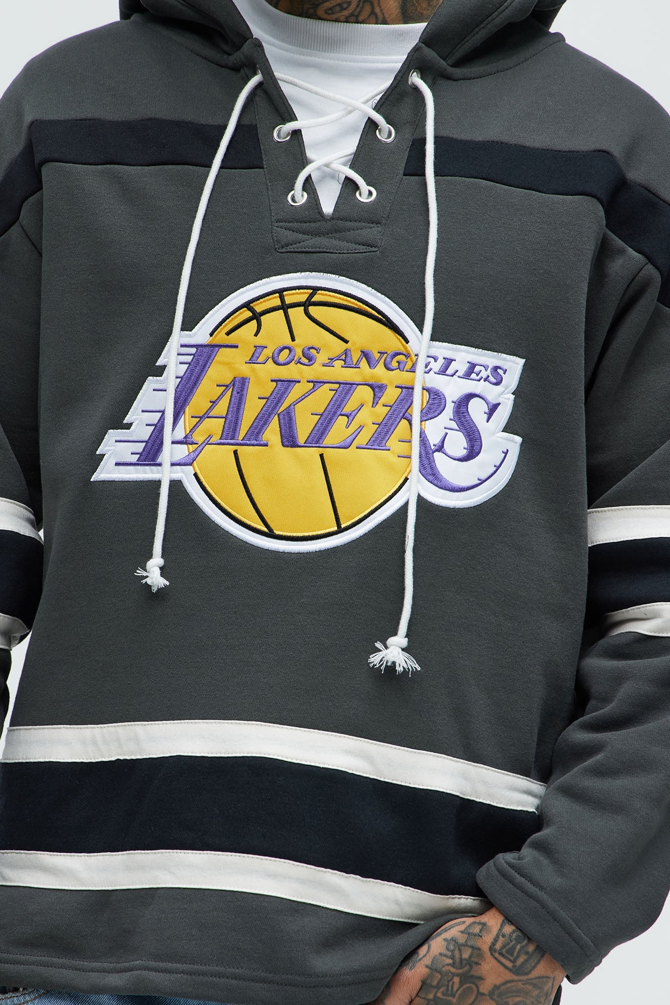 Lakers Body Check Hoodie - Grey