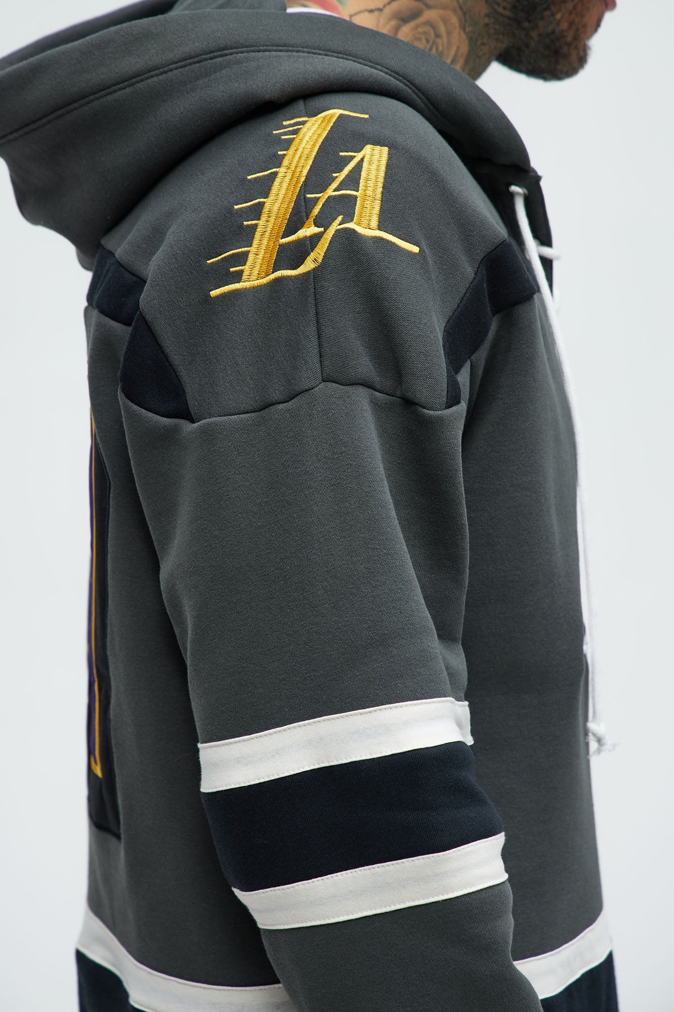 Lakers Body Check Hoodie - Grey