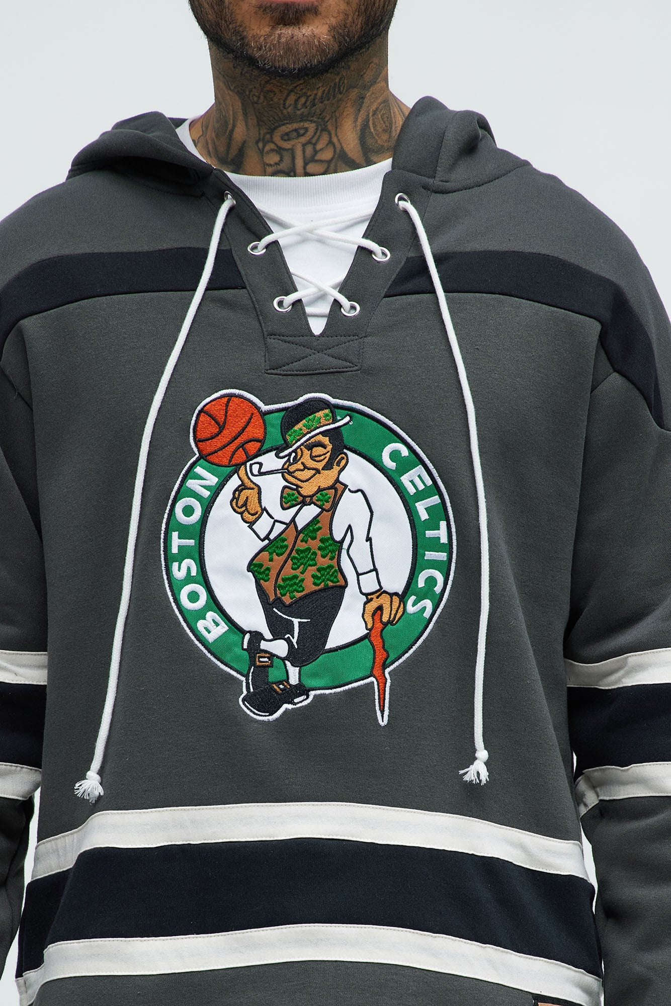 Celtics Body Check Hoodie - Grey