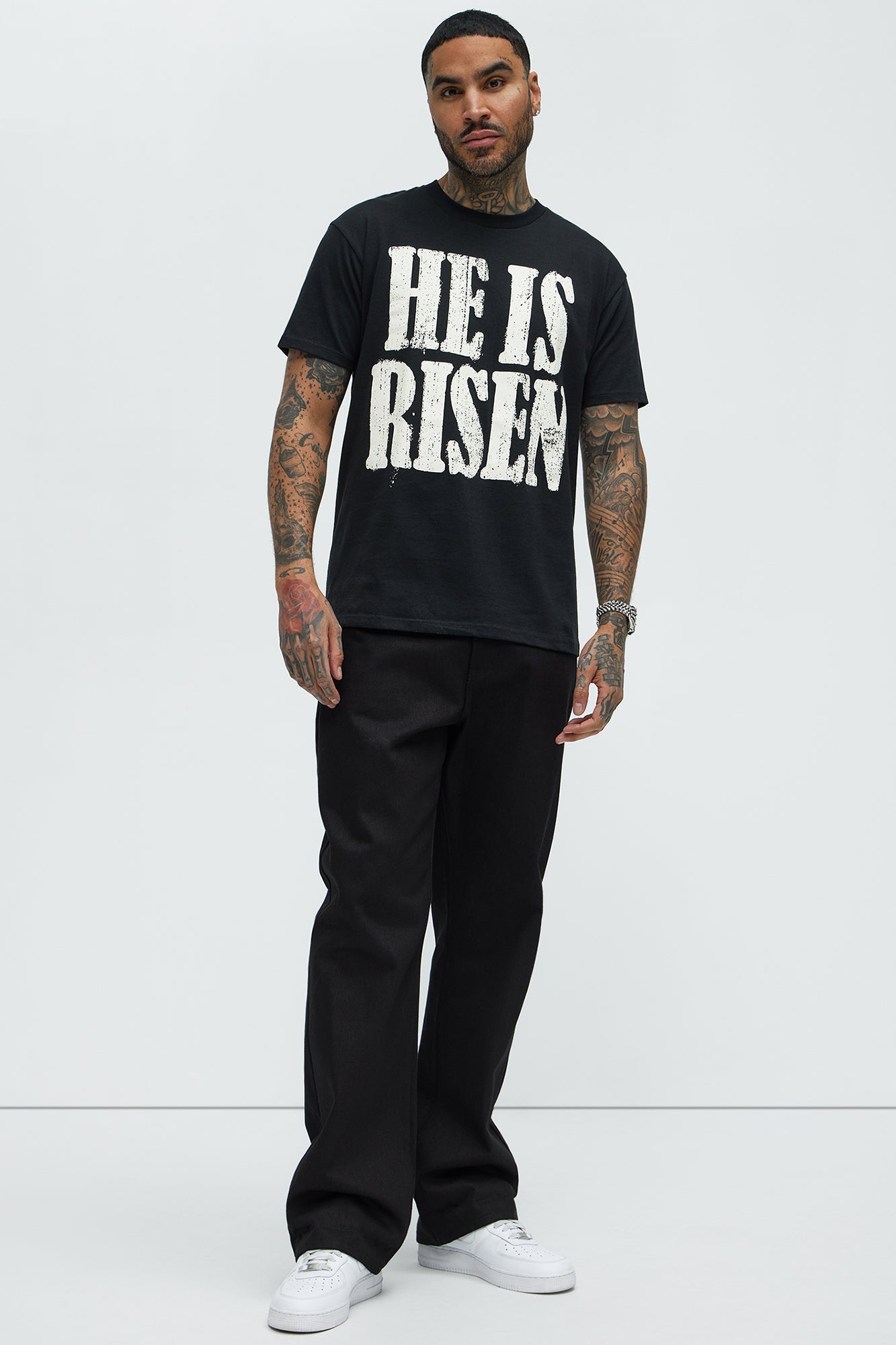 He Is Risen Mens Short Sleeve Tee - Black