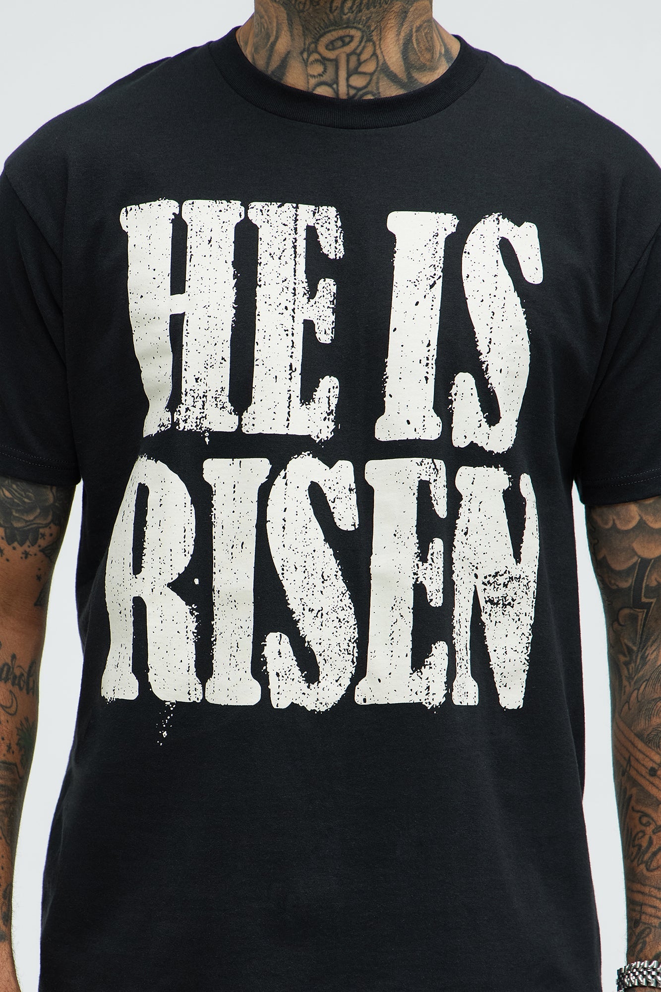He Is Risen Mens Short Sleeve Tee - Black