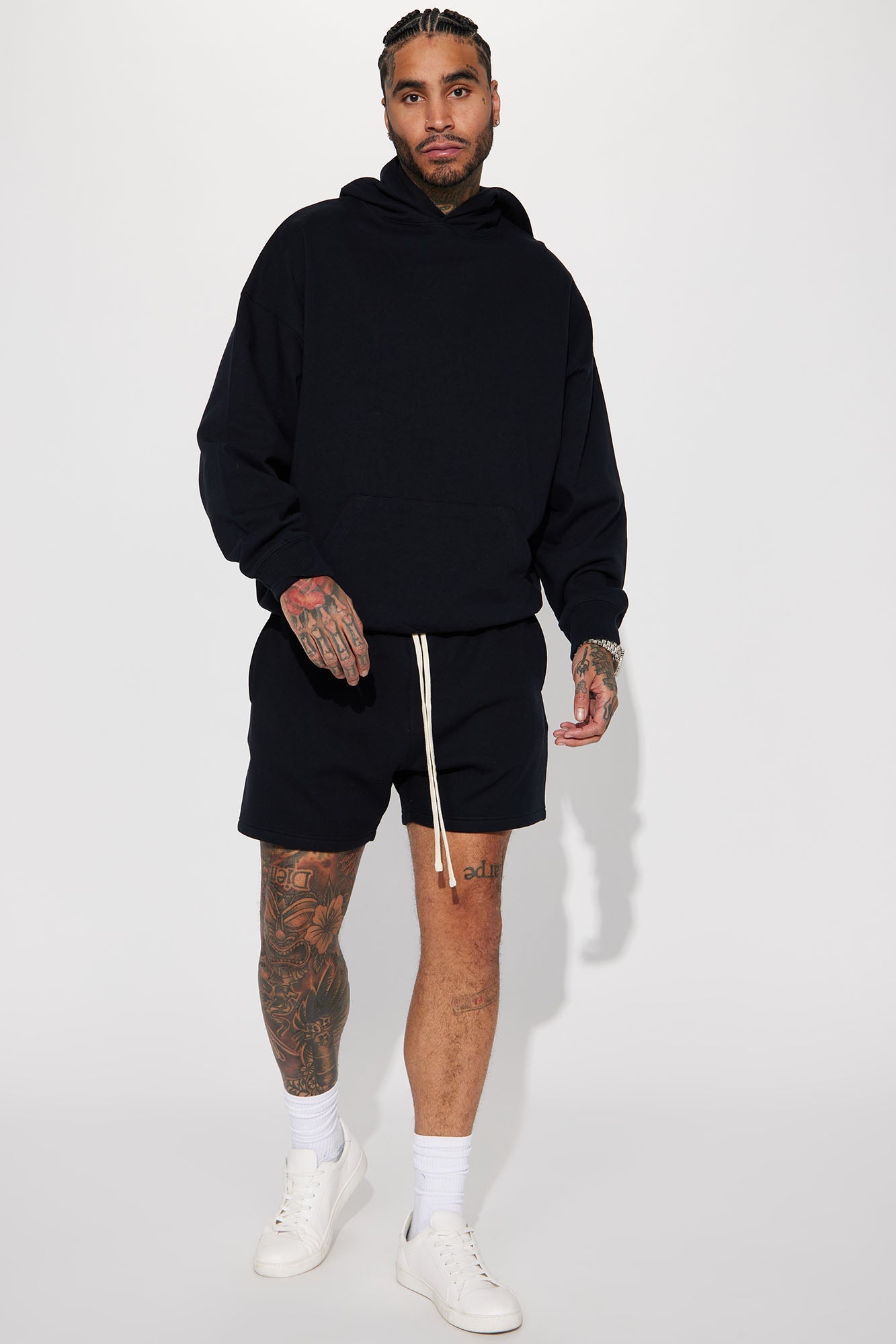 Tyson Oversize Heavyweight Sweat Shorts - Black