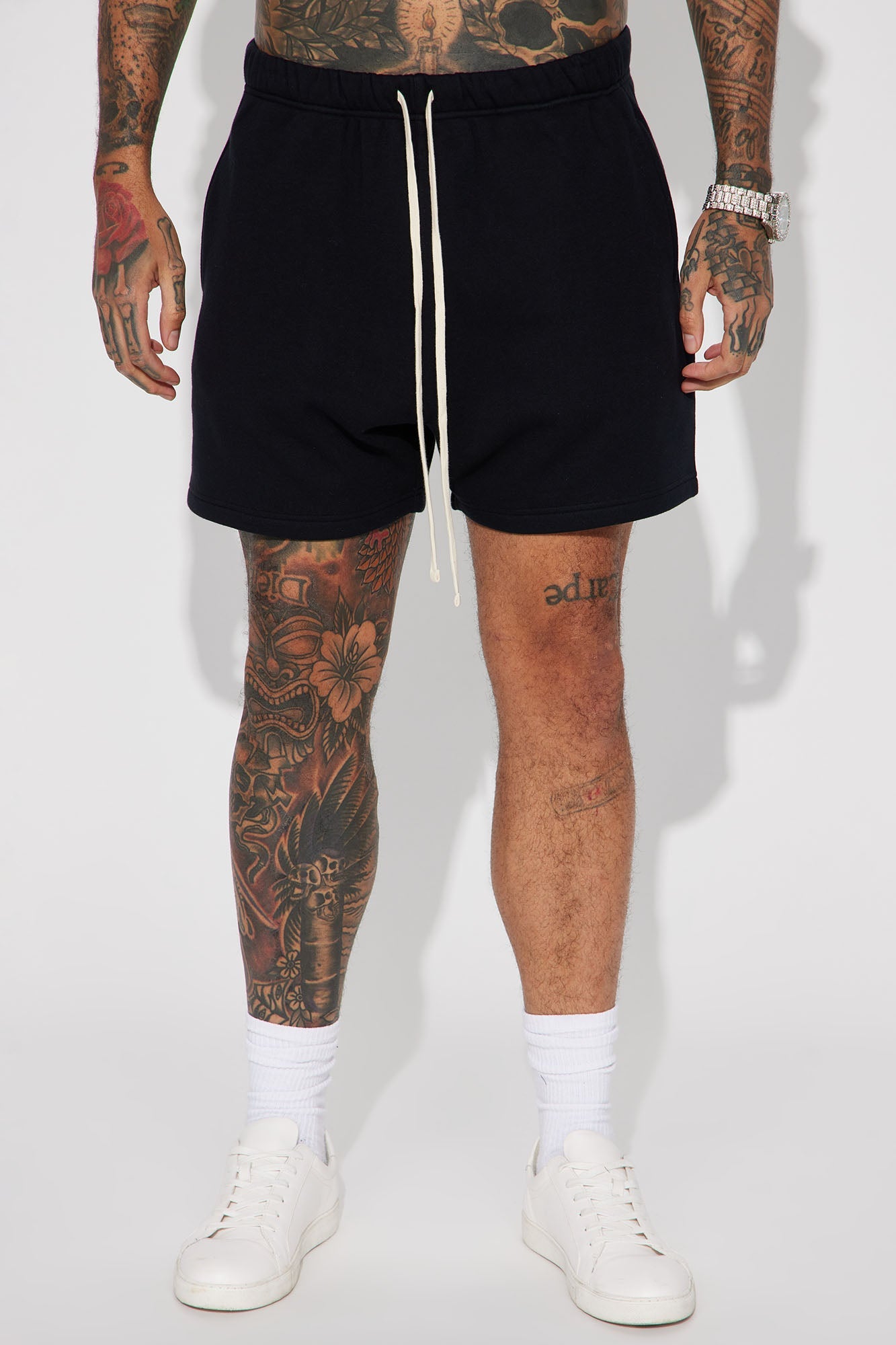 Tyson Oversize Heavyweight Sweat Shorts - Black