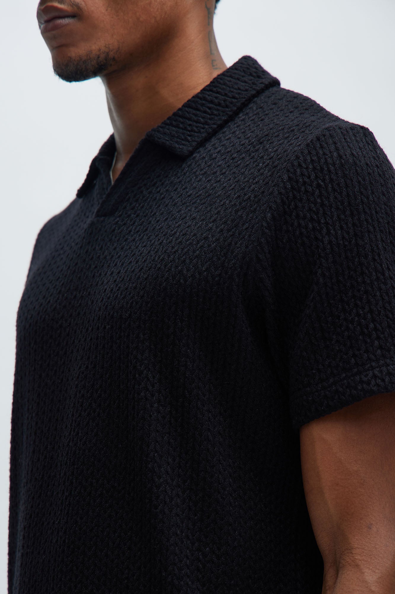 Catanina Textured Polo - Black