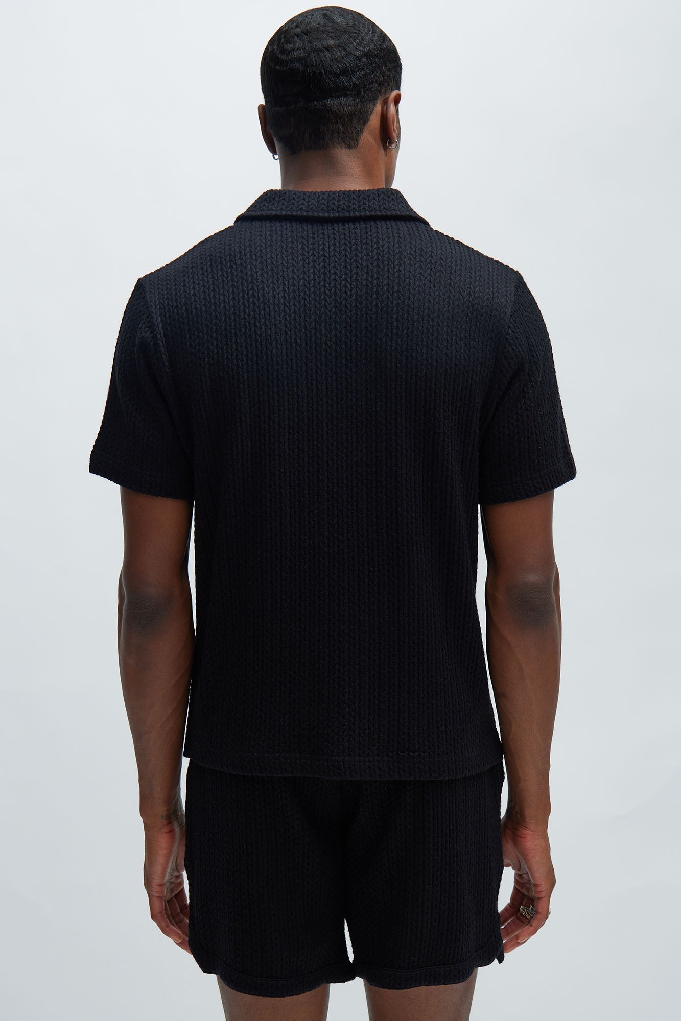 Catanina Textured Polo - Black