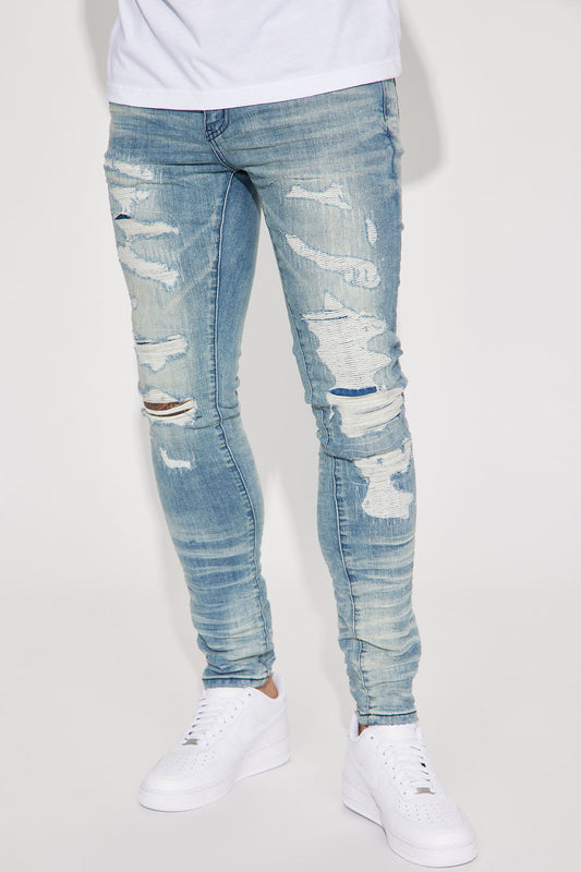 For The Fame Stacked Skinny Jeans - Light Wash
