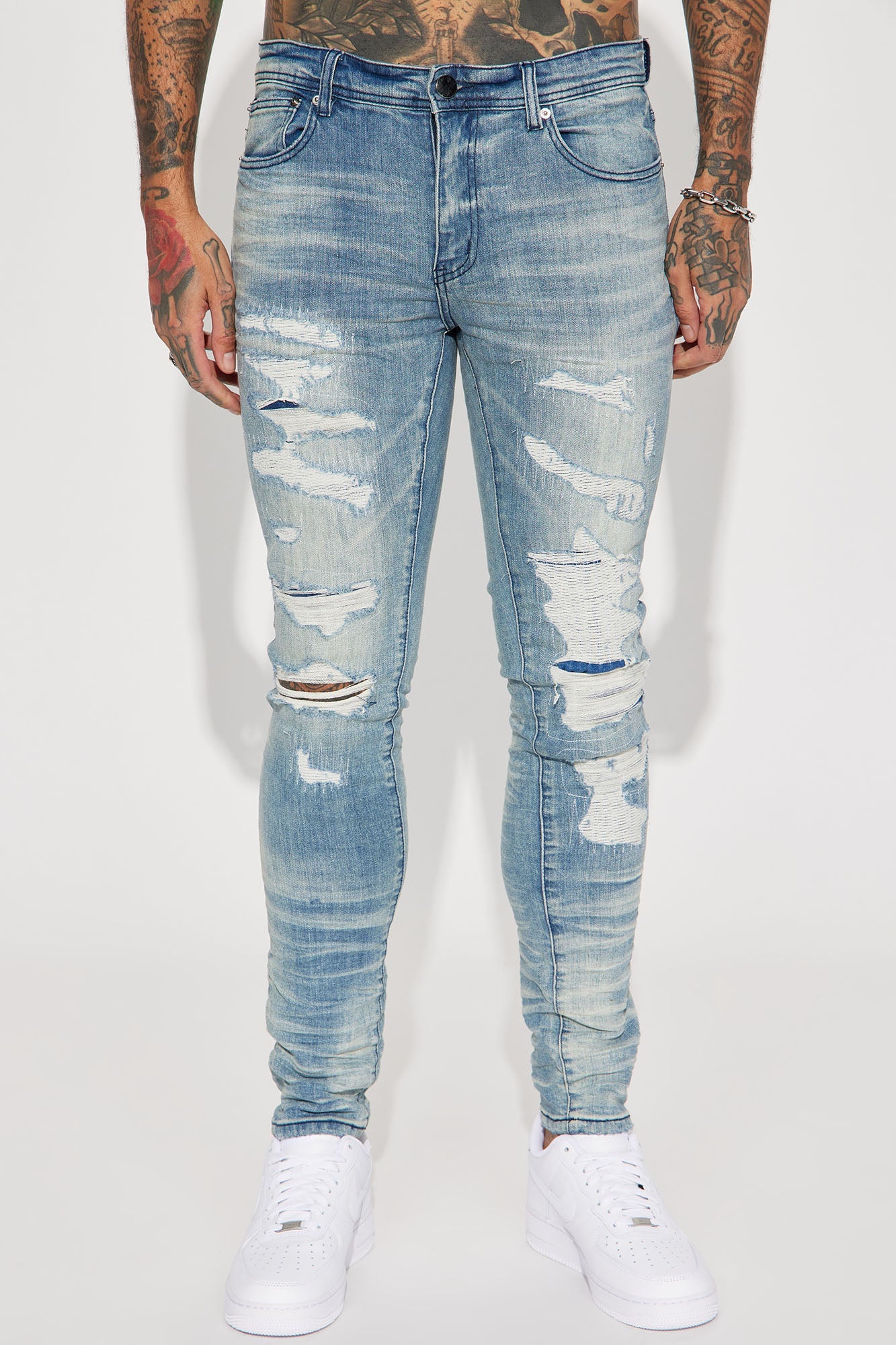 For The Fame Stacked Skinny Jeans - Light Wash