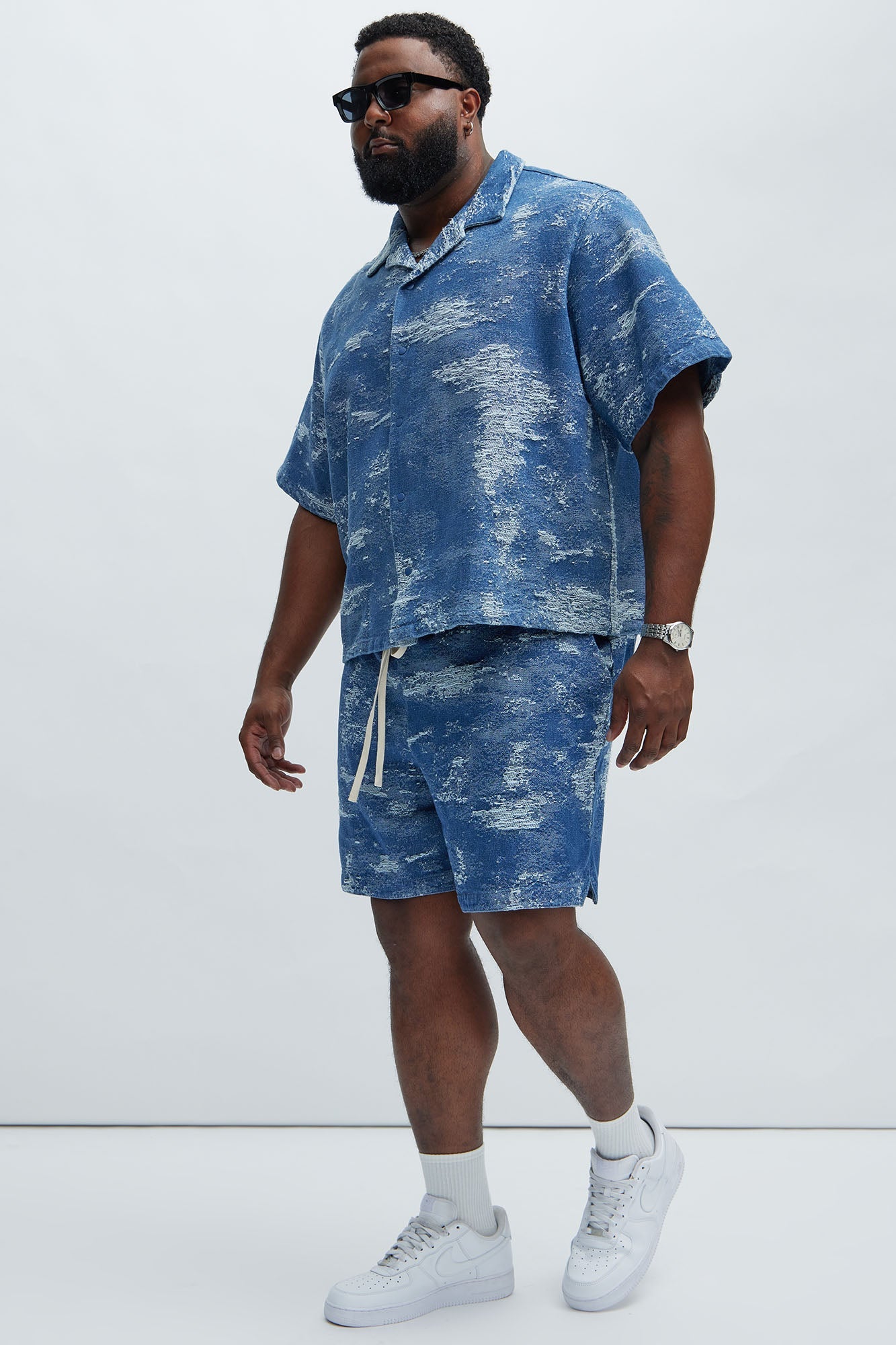 Cloud 9 Textured Warm up Shorts - Light Blue