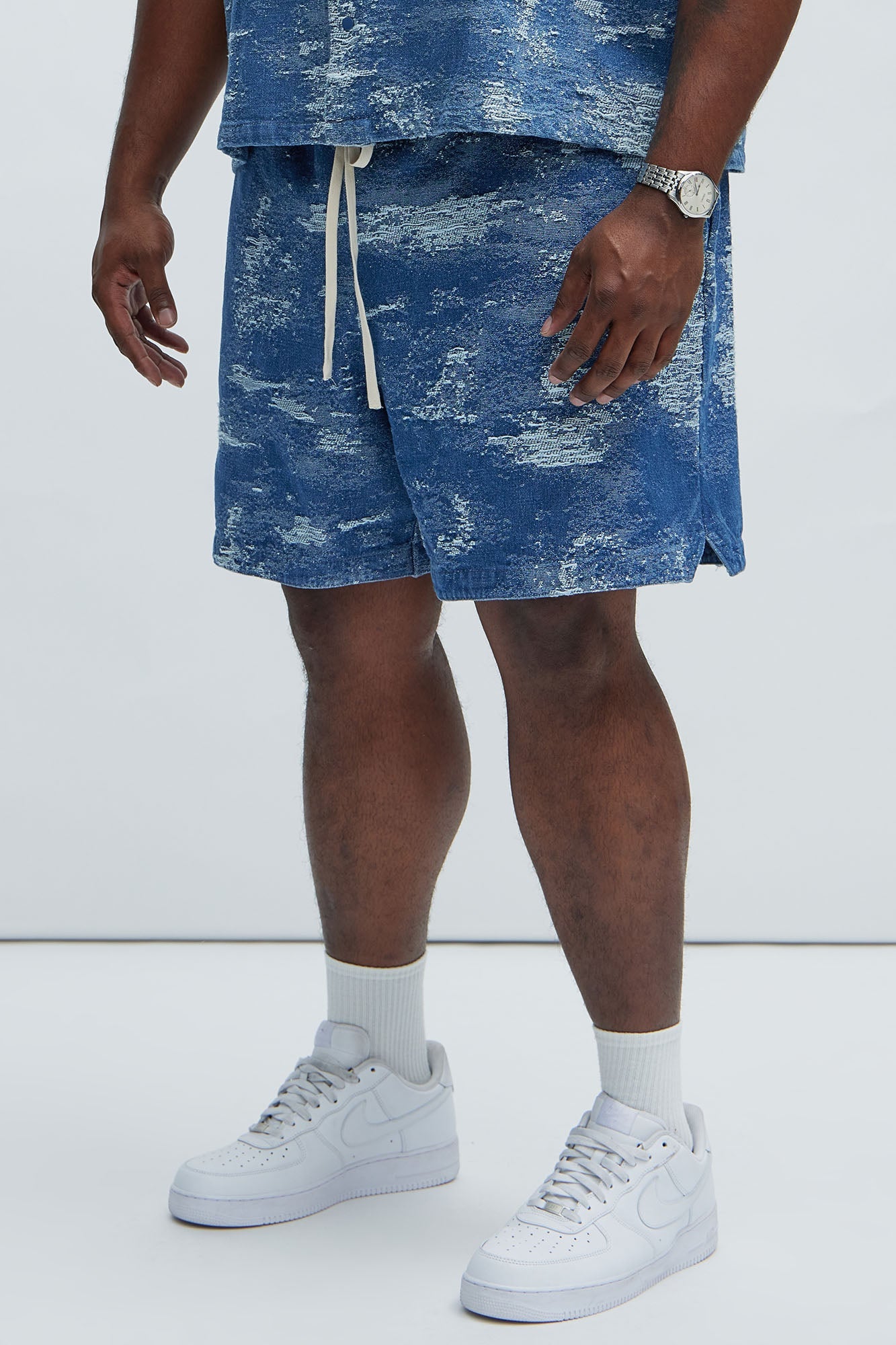 Cloud 9 Textured Warm up Shorts - Light Blue