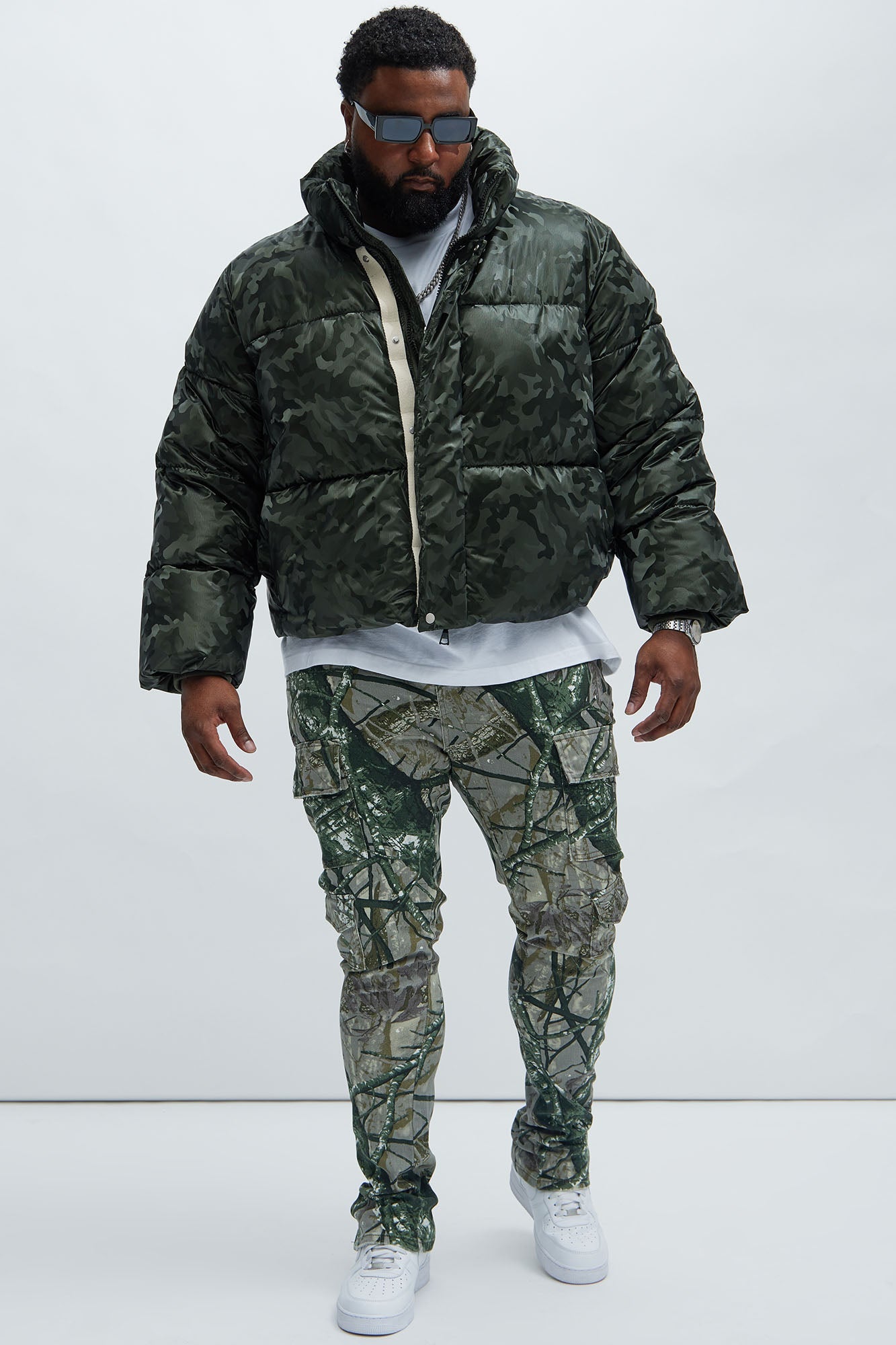 Convertible Stacked Skinny Flare Jeans - Taupe/combo