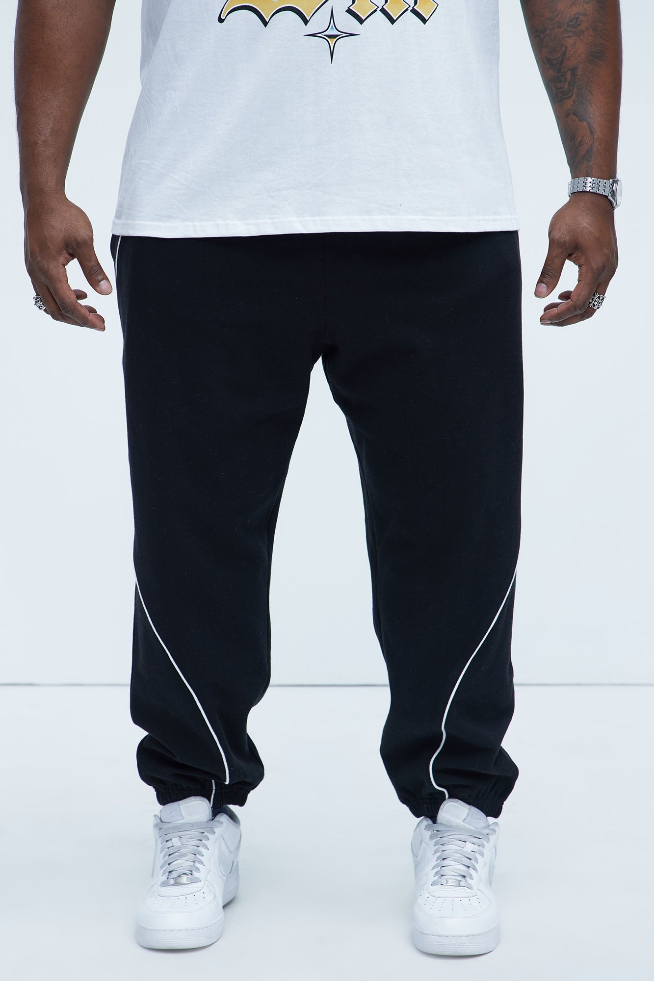 Tyson Piping Relaxed Jogger - Black