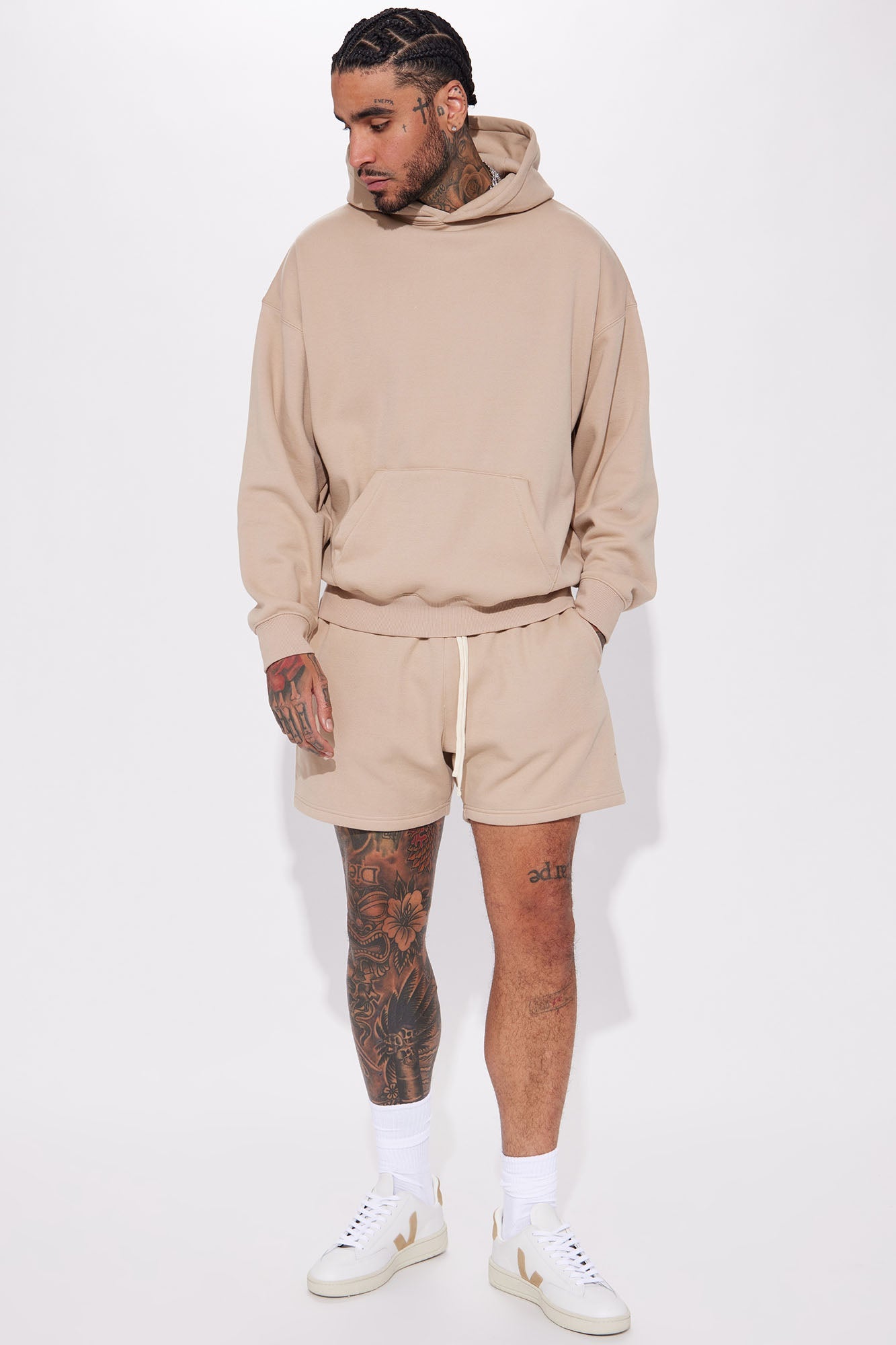 Tyson Oversize Heavyweight Sweat Shorts - Taupe