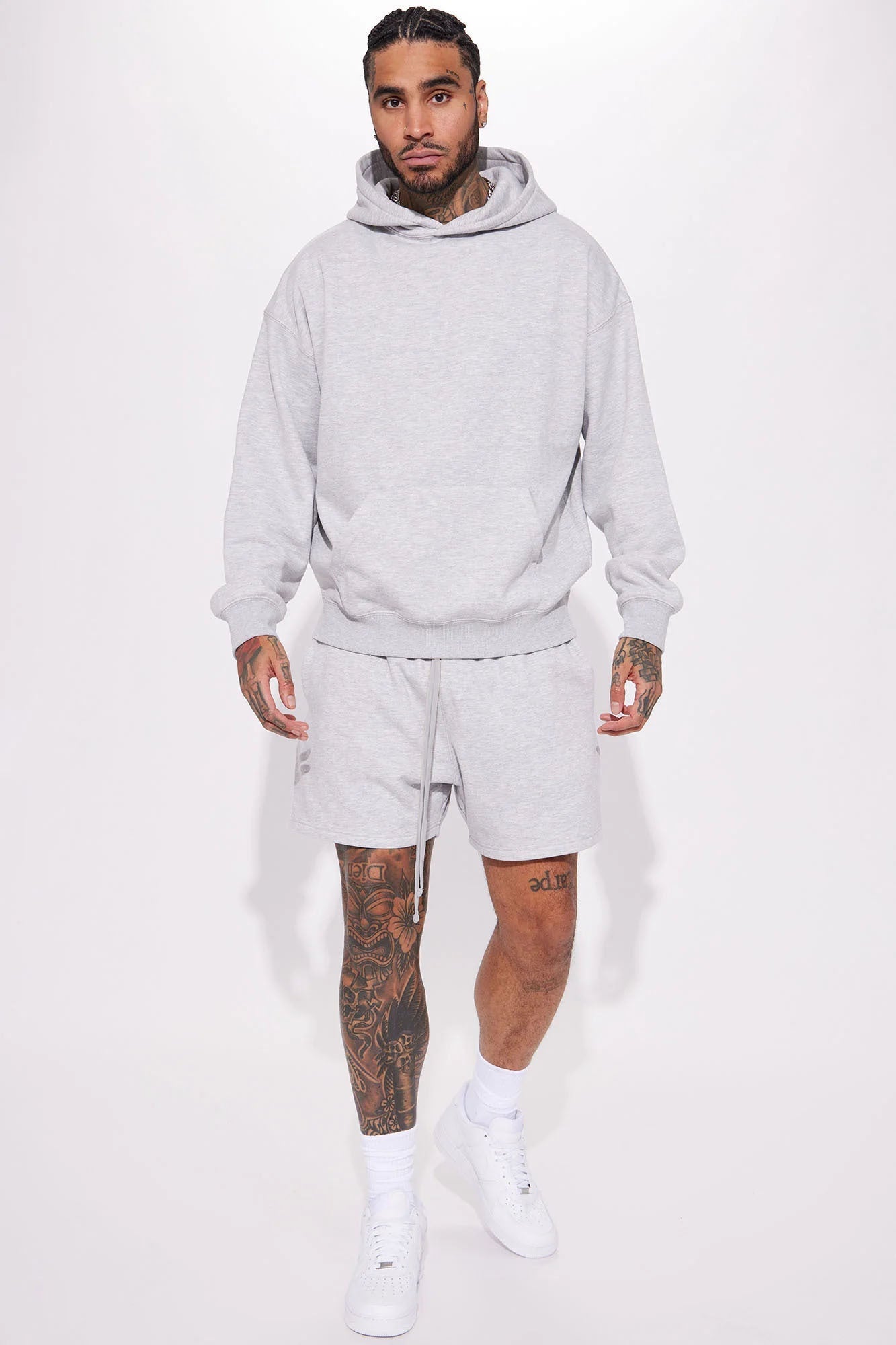 Tyson Oversize Heavyweight Sweat Shorts - Heather Grey