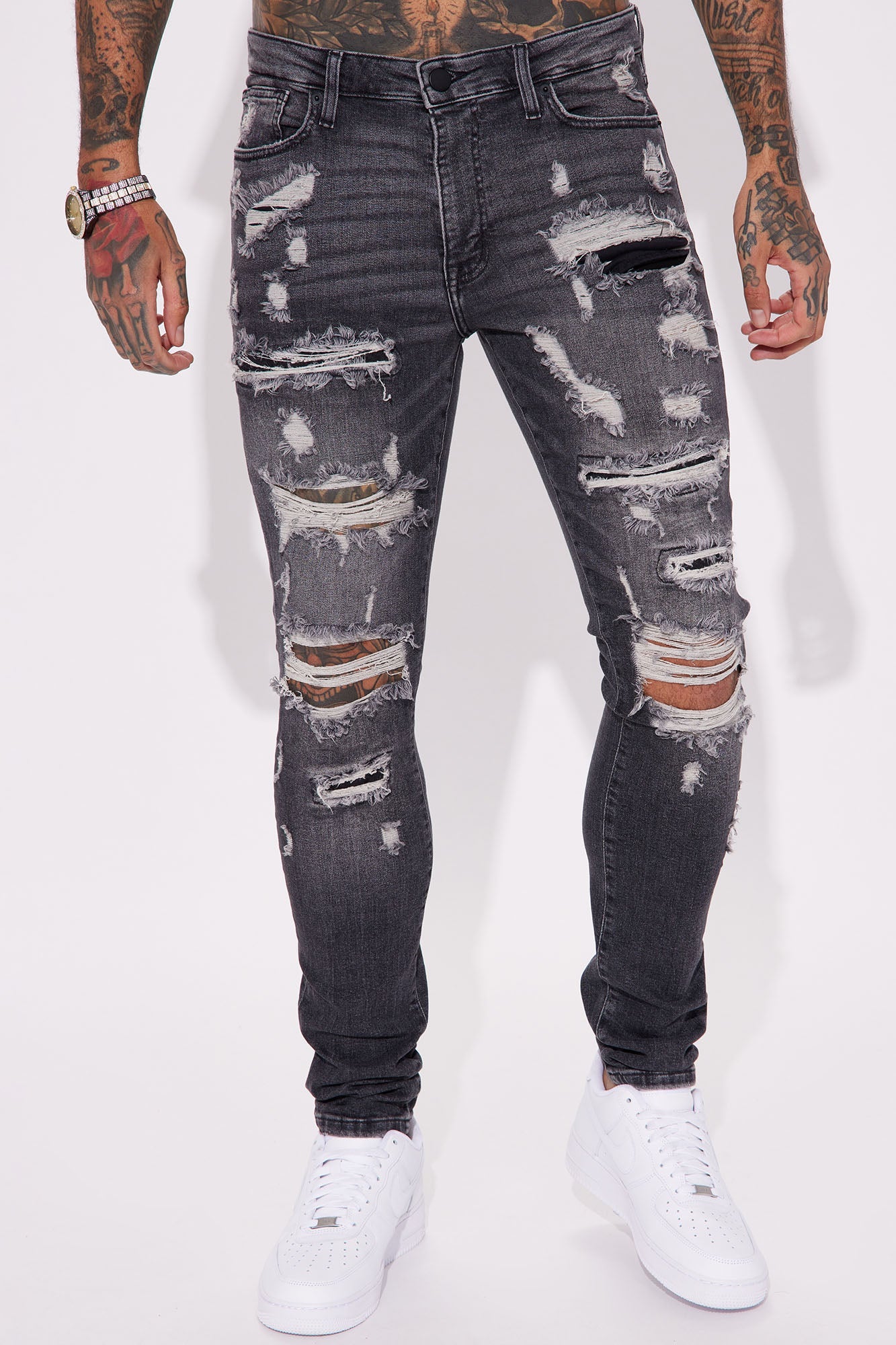 Ready To Unwind Stacked Skinny Jeans - Black Wash