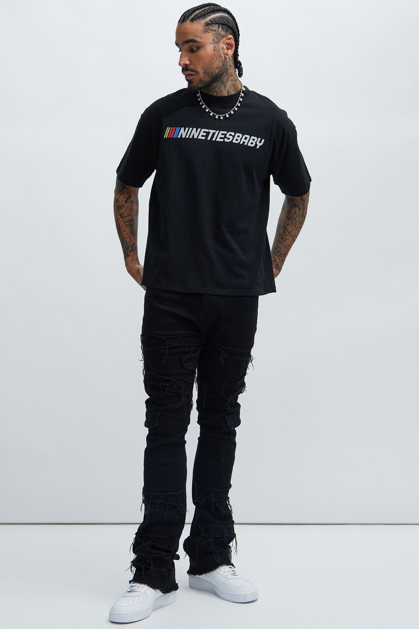 90's Till Infinity Oversized Short Sleeve Tee - Black