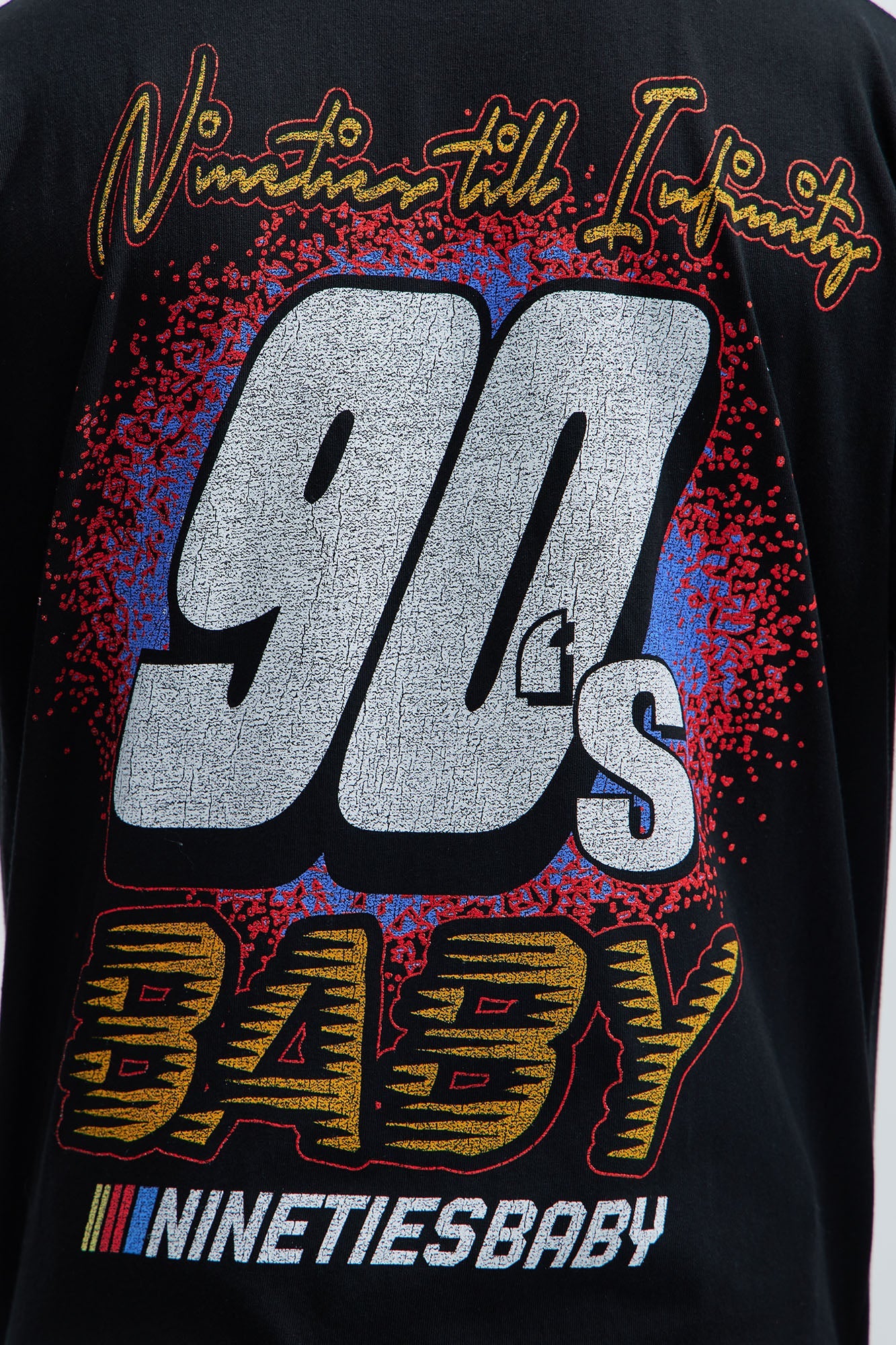 90's Till Infinity Oversized Short Sleeve Tee - Black