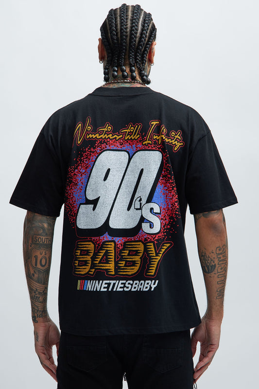 90's Till Infinity Oversized Short Sleeve Tee - Black