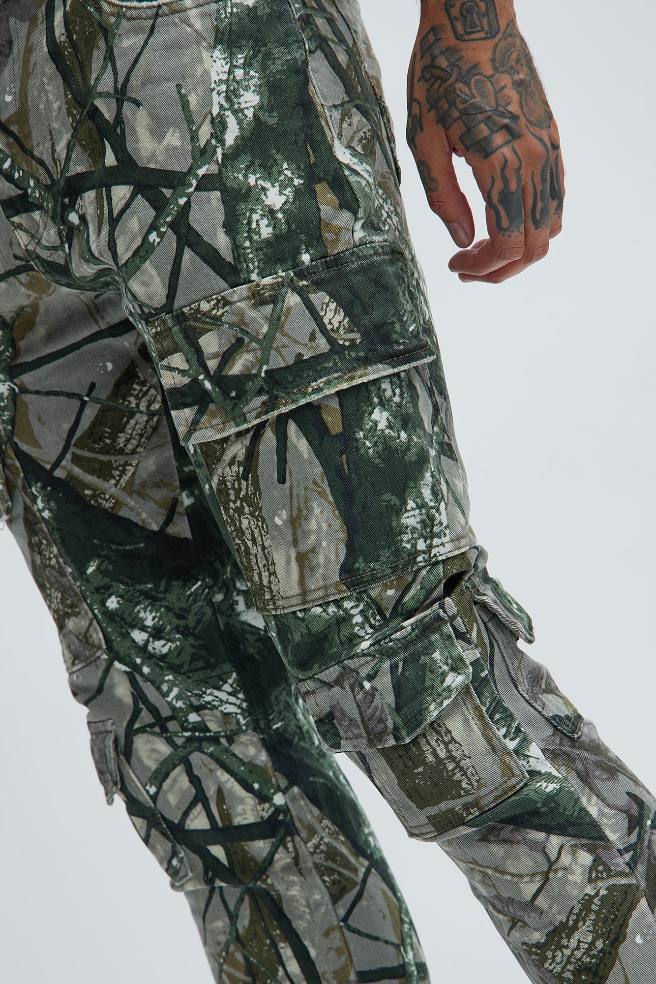 Convertible Stacked Skinny Flare Jeans - Taupe/combo