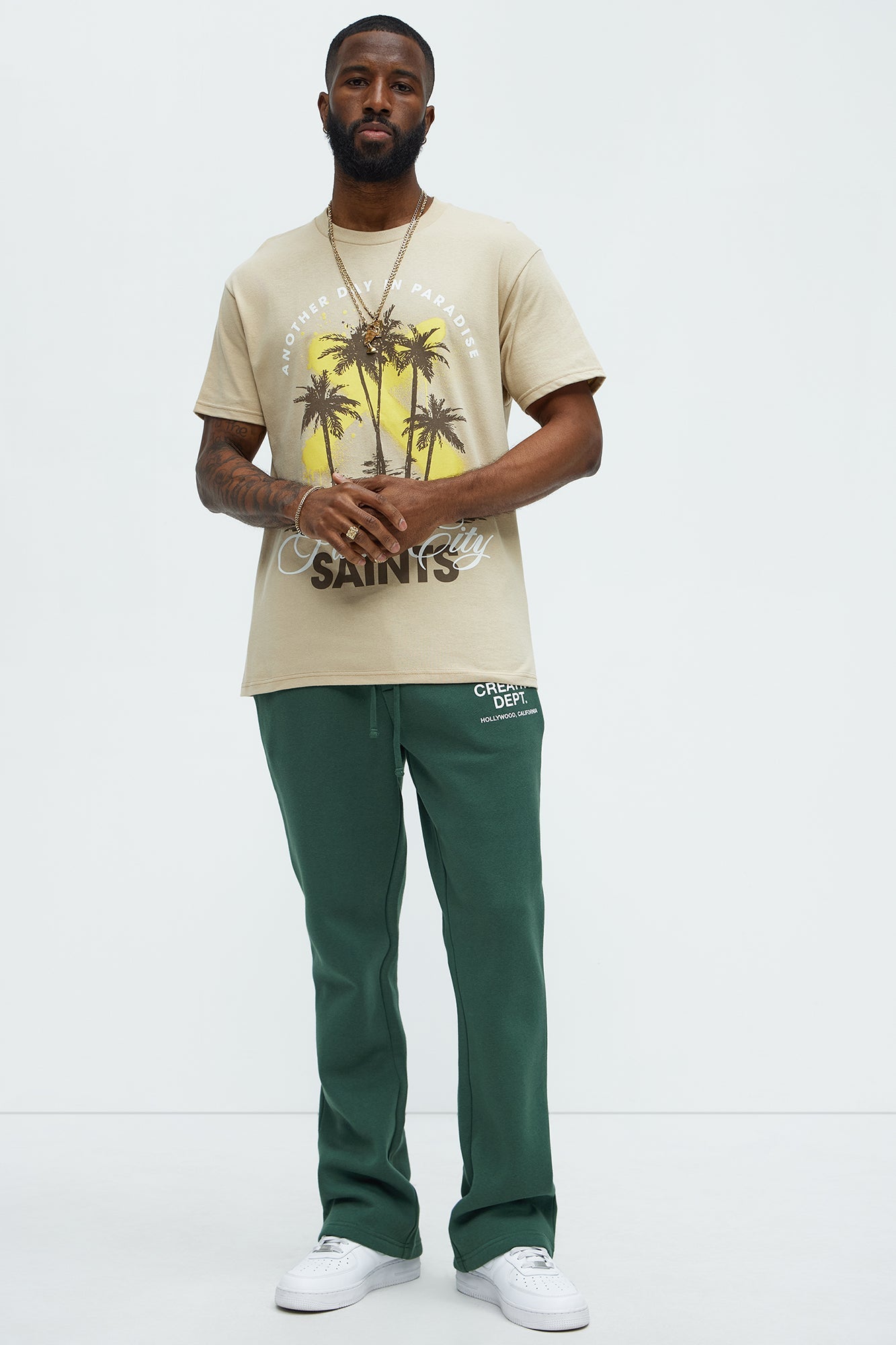 Tyson Creative Dept Skinny Flare Sweatpants - Green