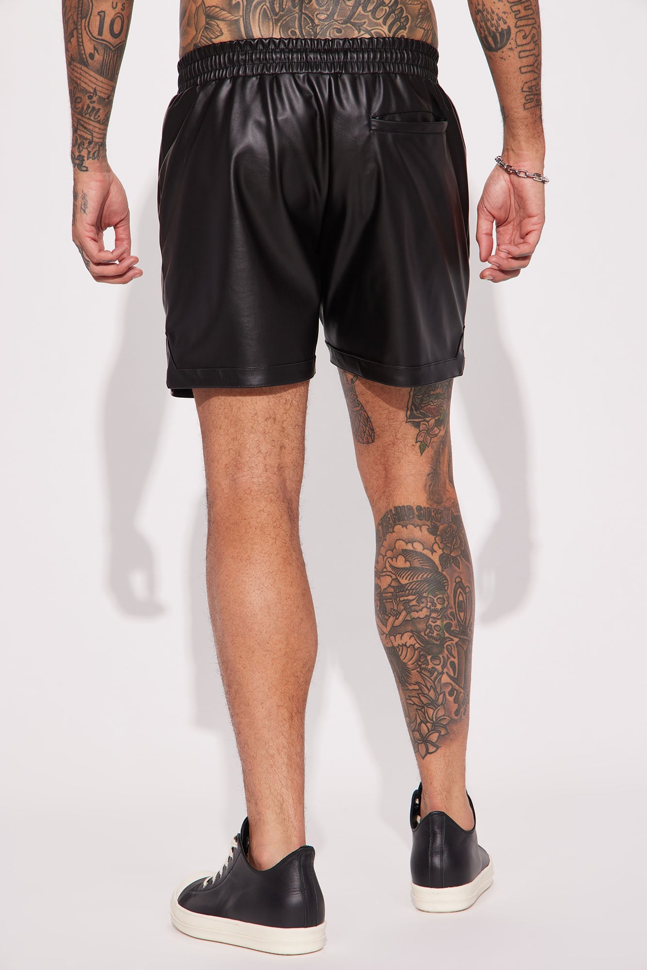 Slam Dunk Faux Leather Shorts - Black