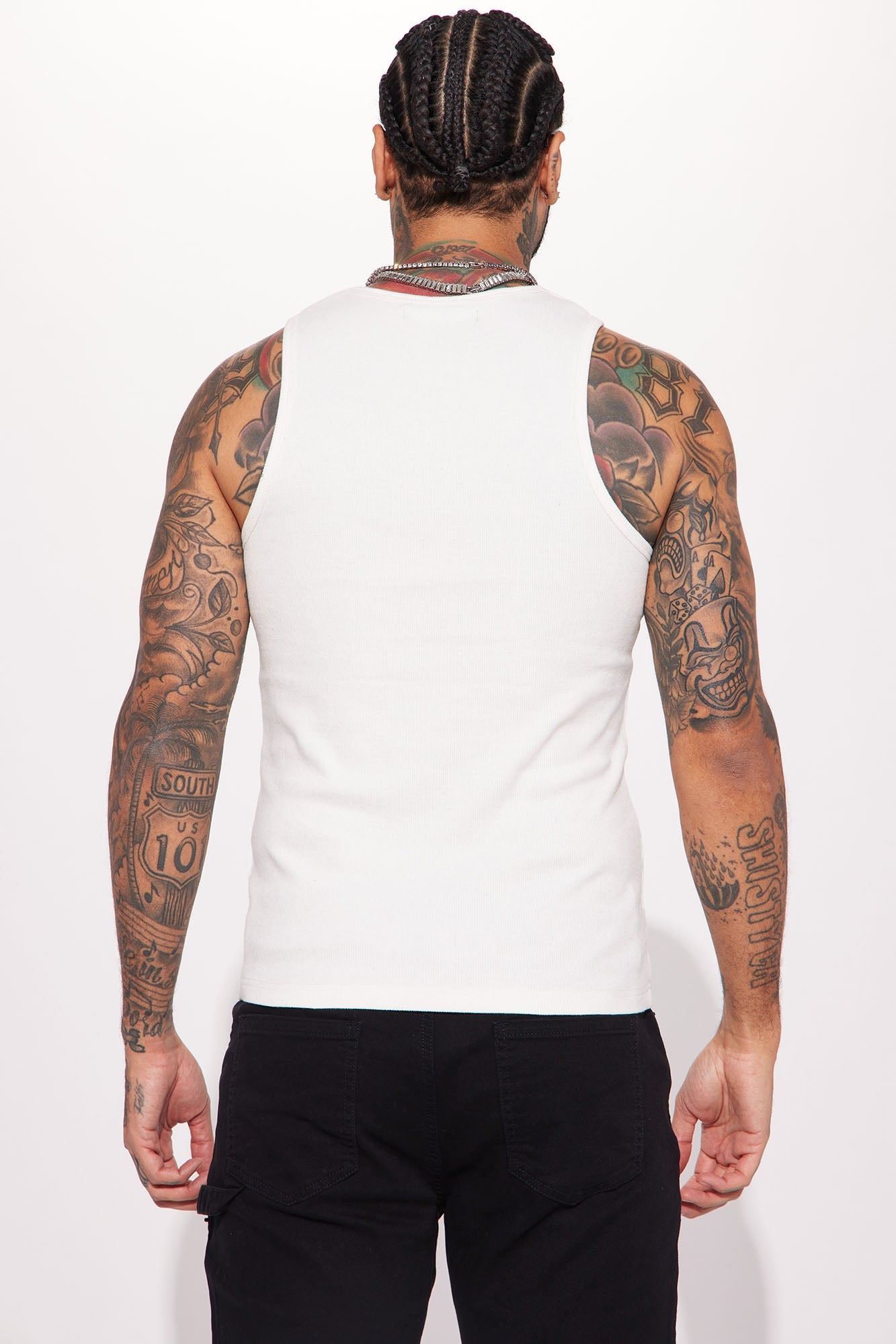 Classic Ribbed Tank Top - White